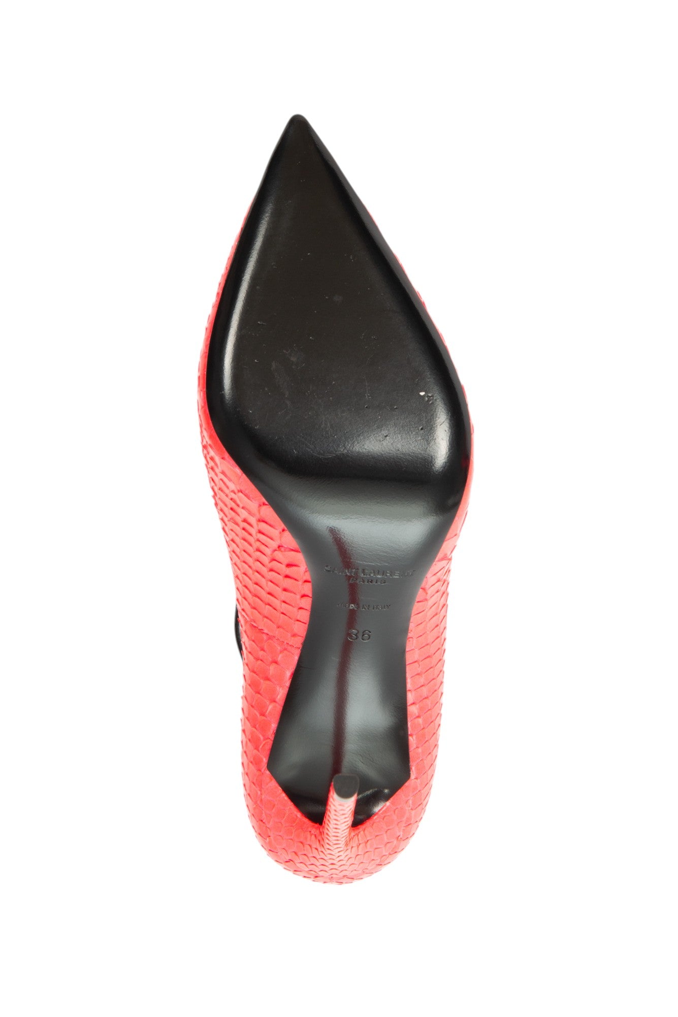 SAINT LAURENT Pink Leather Snakeskin Heels Size 36 US 6