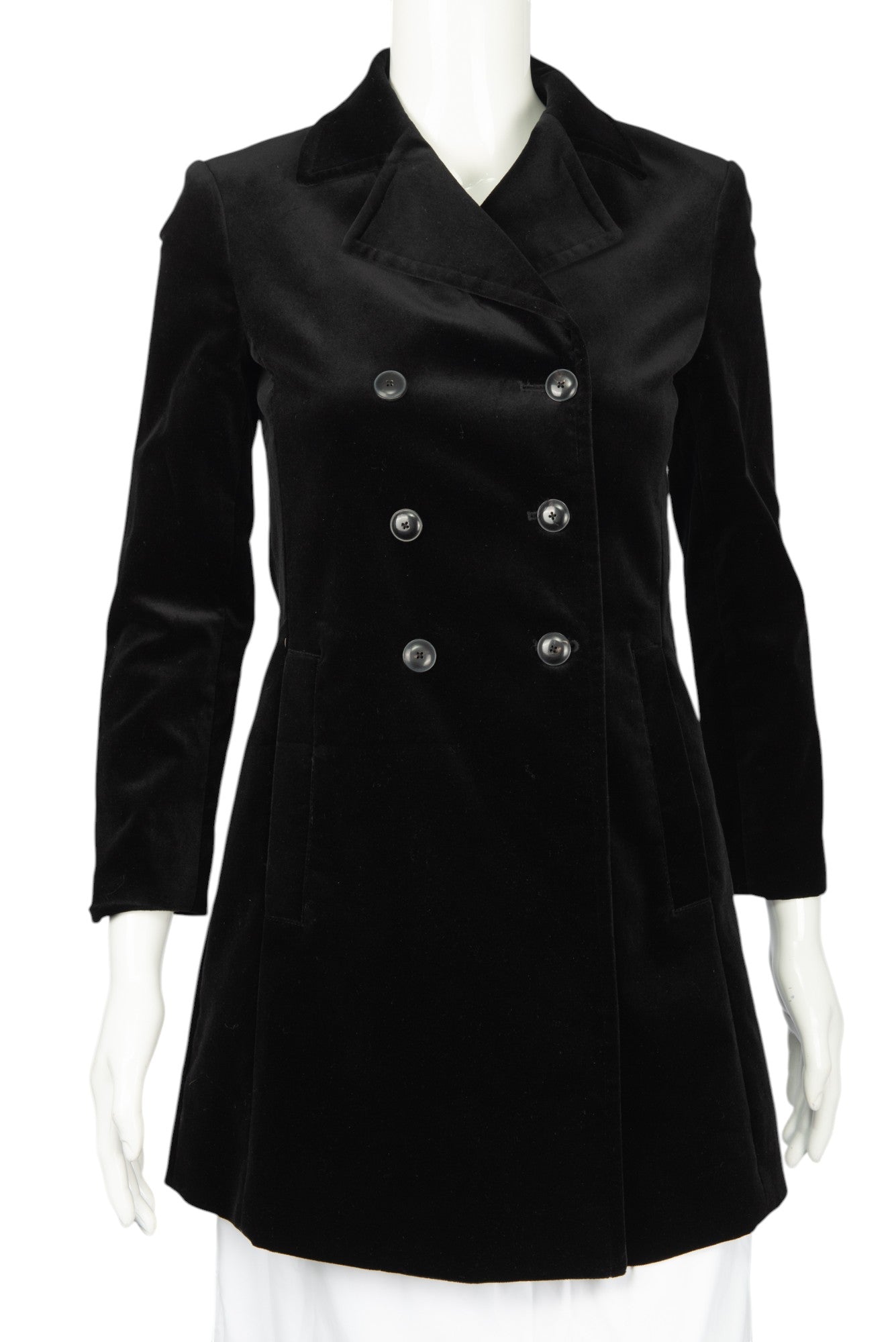 FRAME Black Velvet Double Breasted Blazer Jacket Size 0