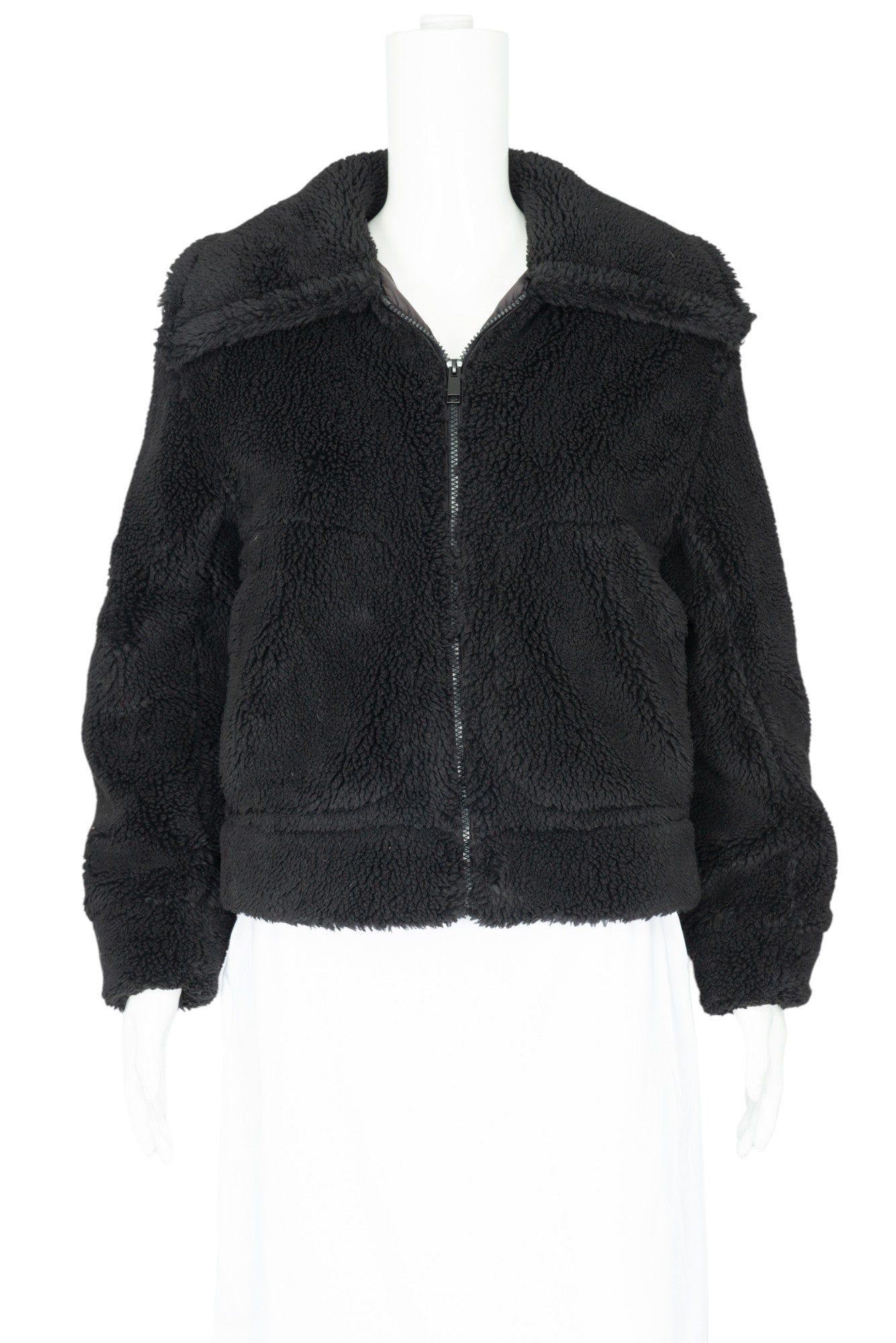 CARBON38 Black Faux Fur Teddy Sherpa Jacket Size XS