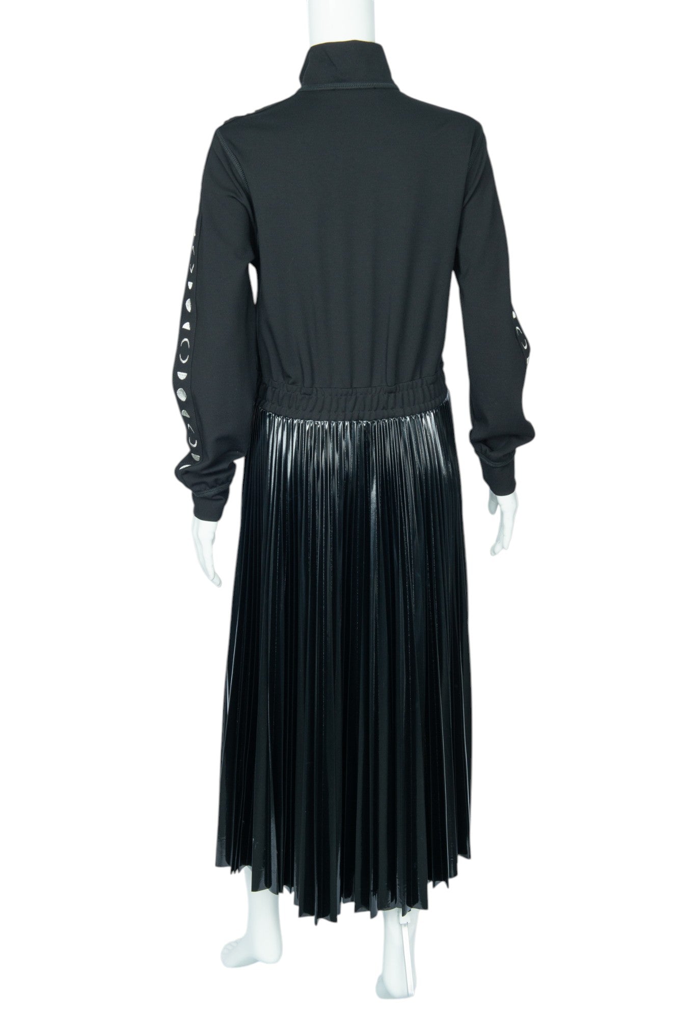 BEATRICE B Black Midi Sweatshirt Pleated Dress Size M