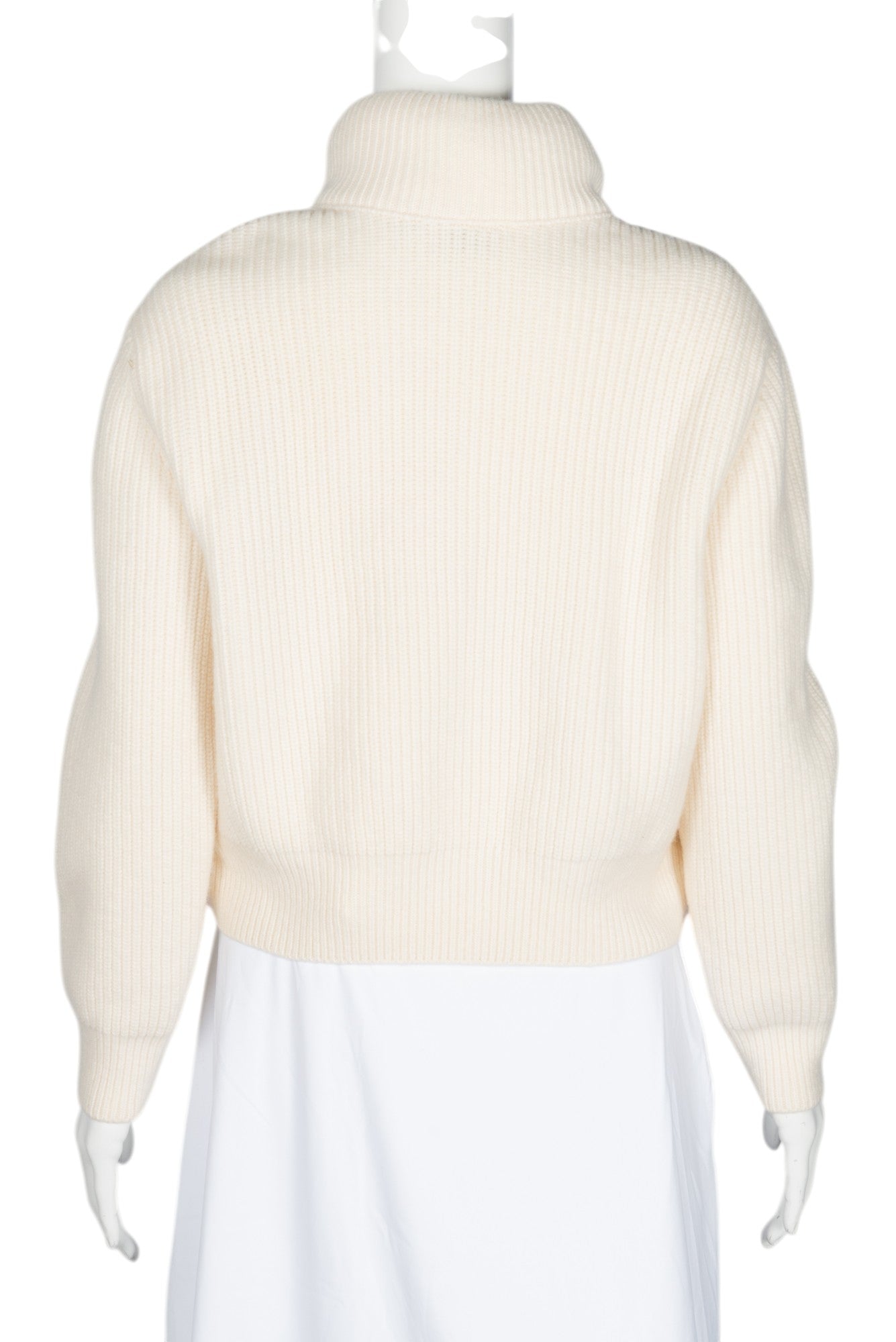 MONCLER White Virgin Wool Padded Sweater Size S