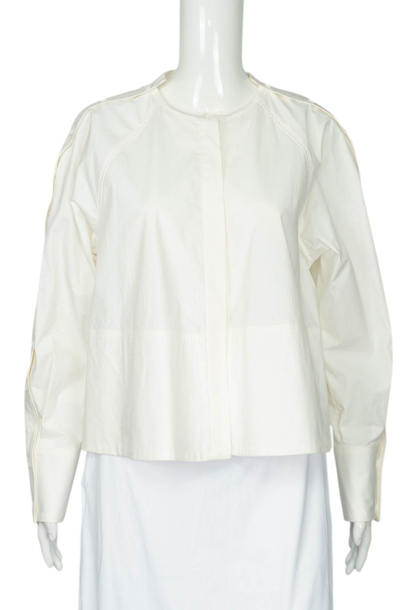 PROENZA SCHOULER White Cotton Side Button Blouse Top Size S