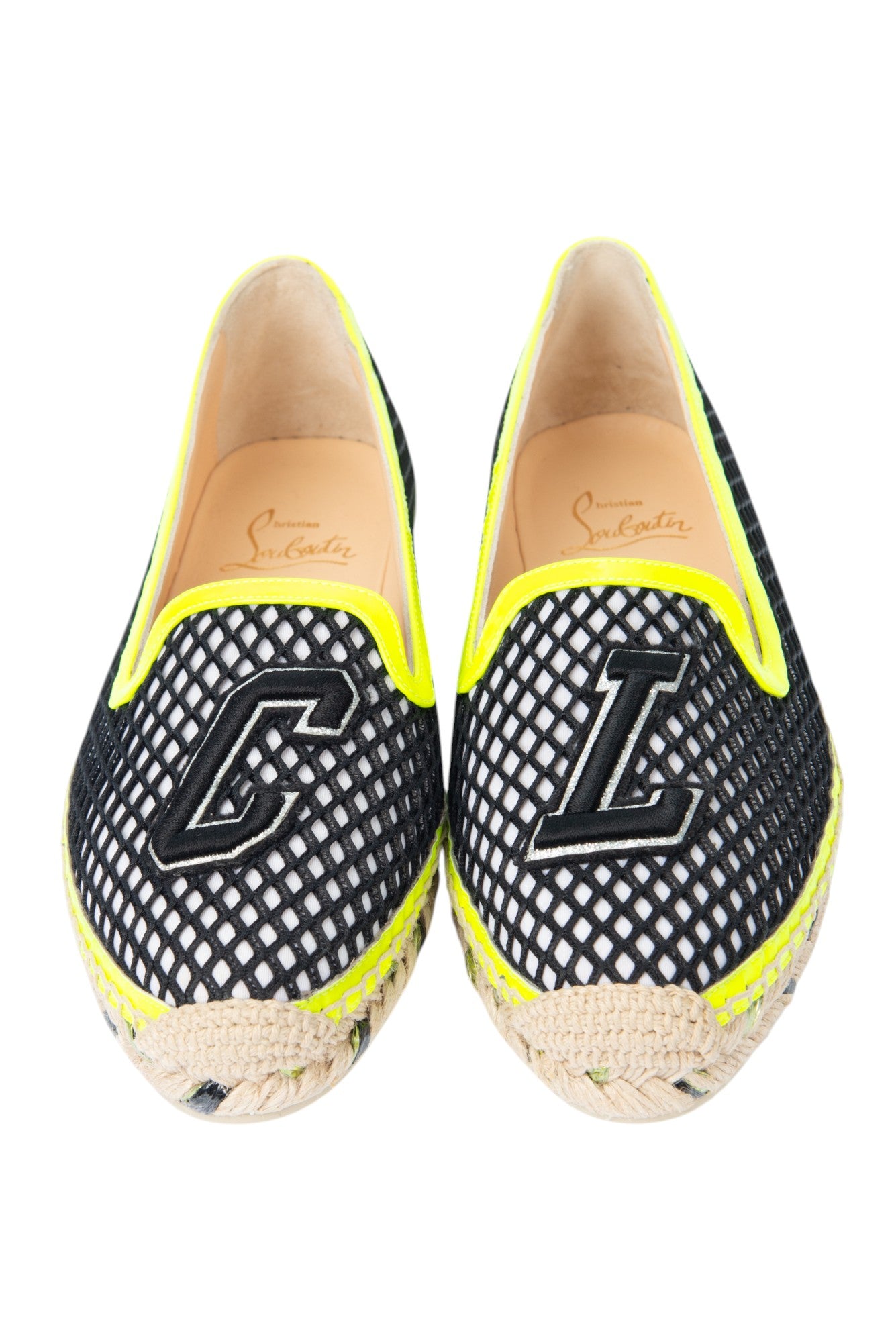 CHRISTIAN LOUBOUTIN Black White Neo Espadrilles Flats Size 36 US 6