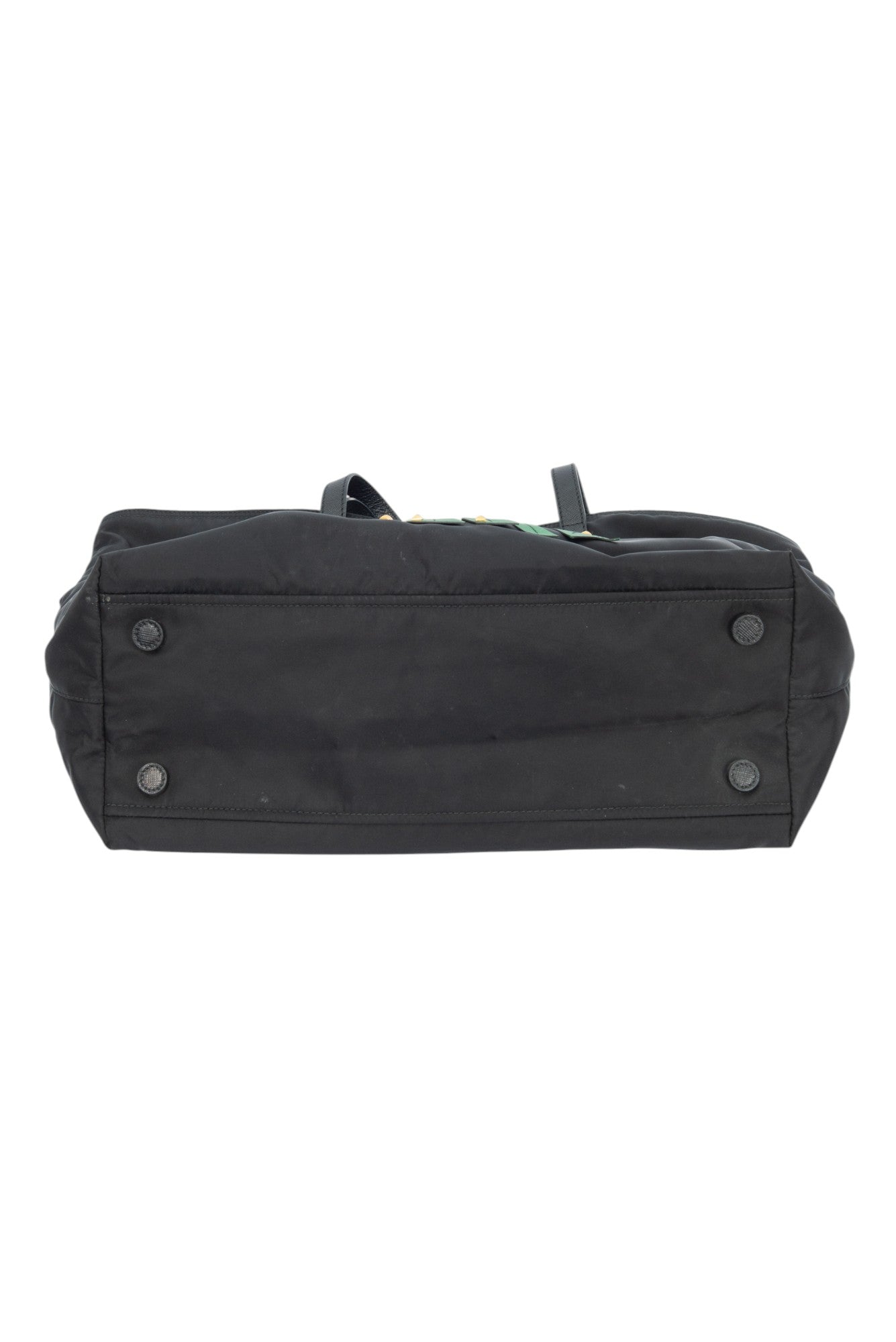 PRADA Black Tessuto Nylon Parrot Medium Tote Shoulder Bag