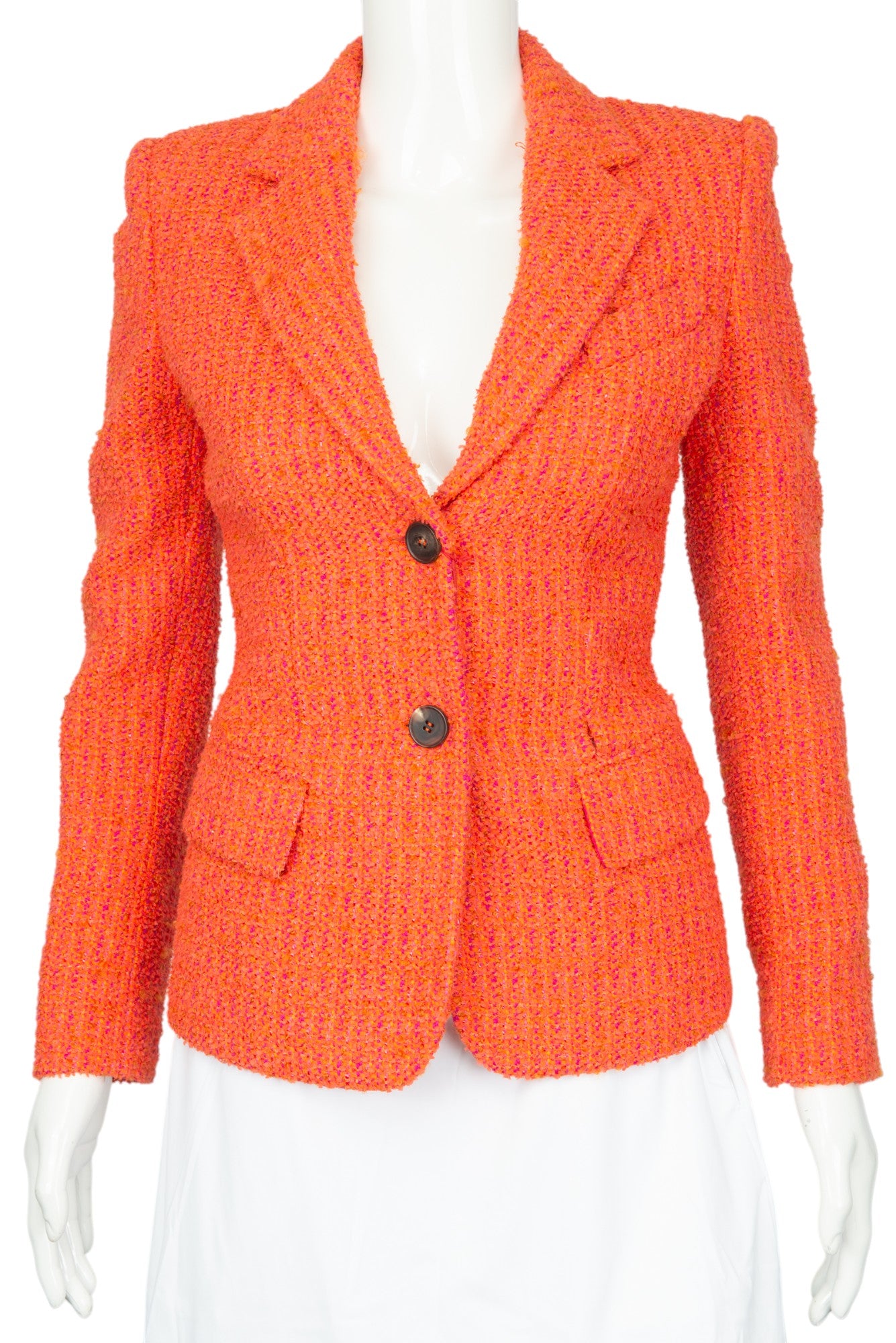 ALEXANDER MCQUEEN Bouclé Tweed Blazer Jacket 36 US 0