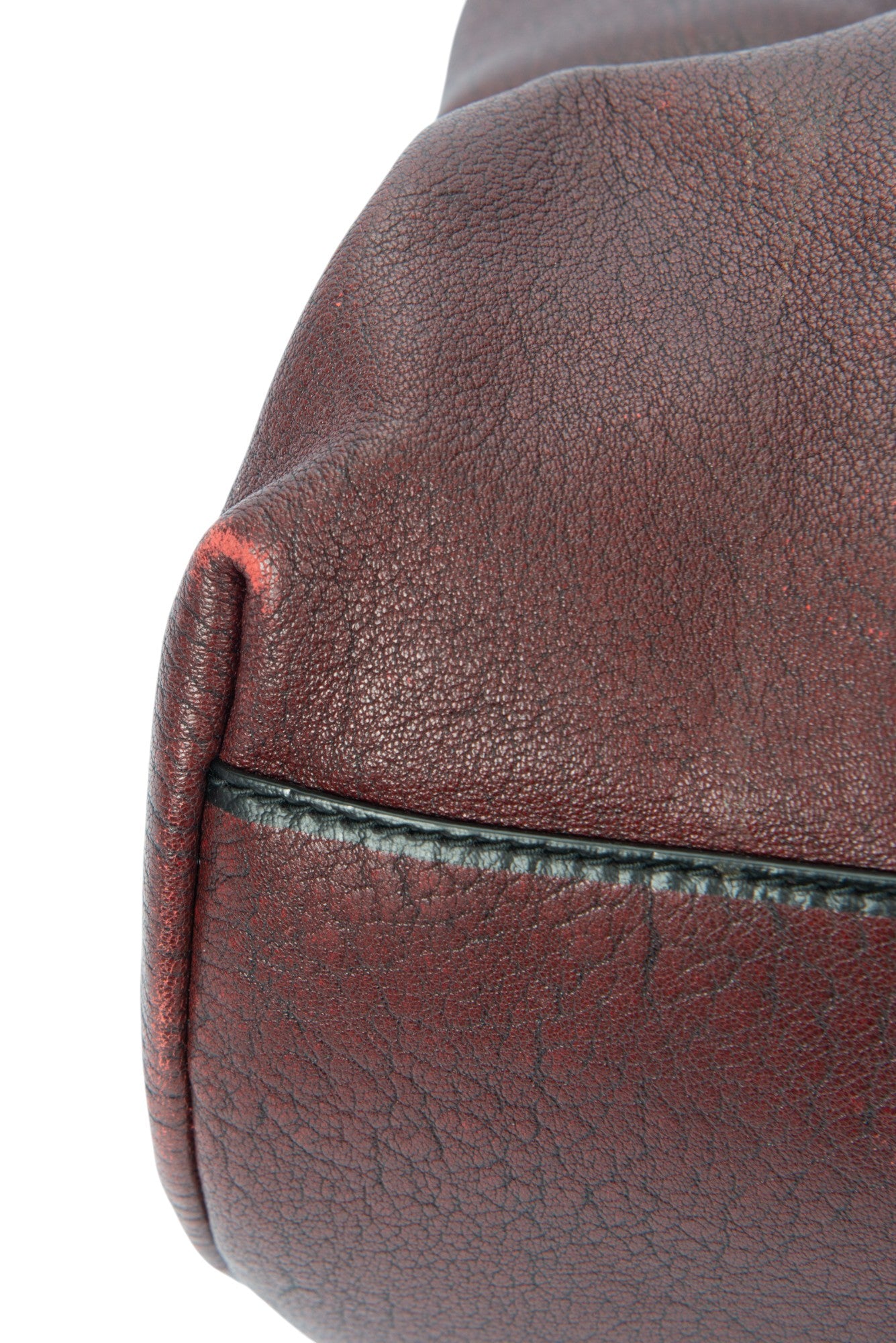 BOTTEGA VENETA Burgundy Leather Roma Lock Shoulder Bag