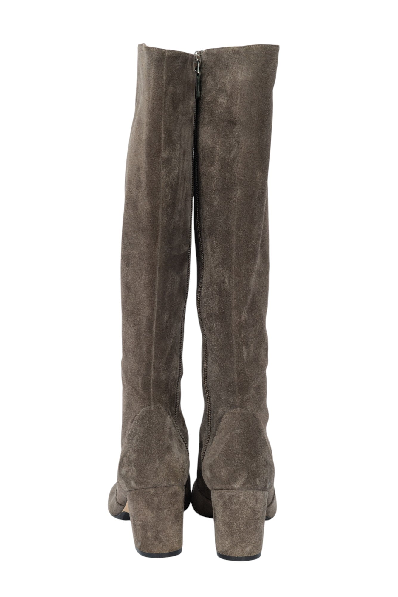 STUART WEITZMAN Gray Suede Knee-High Zip Boots Size 40.5 US 10.5