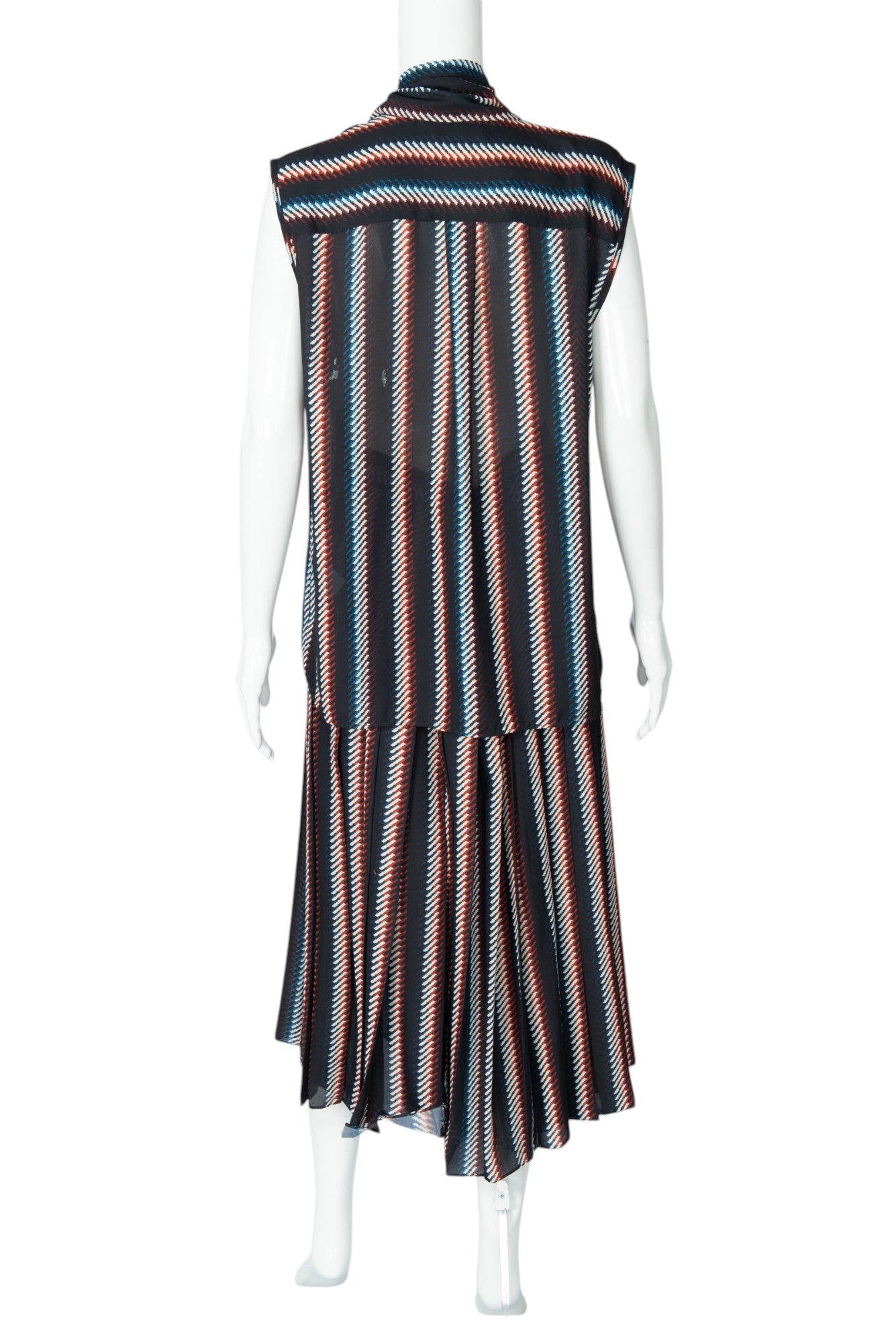 ELIE SAAB Multicolor Top and Midi Skirt Set Size 44 US 12
