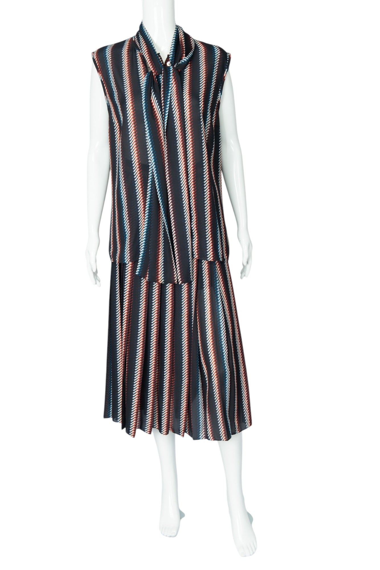 ELIE SAAB Multicolor Top and Midi Skirt Set Size 44 US 12