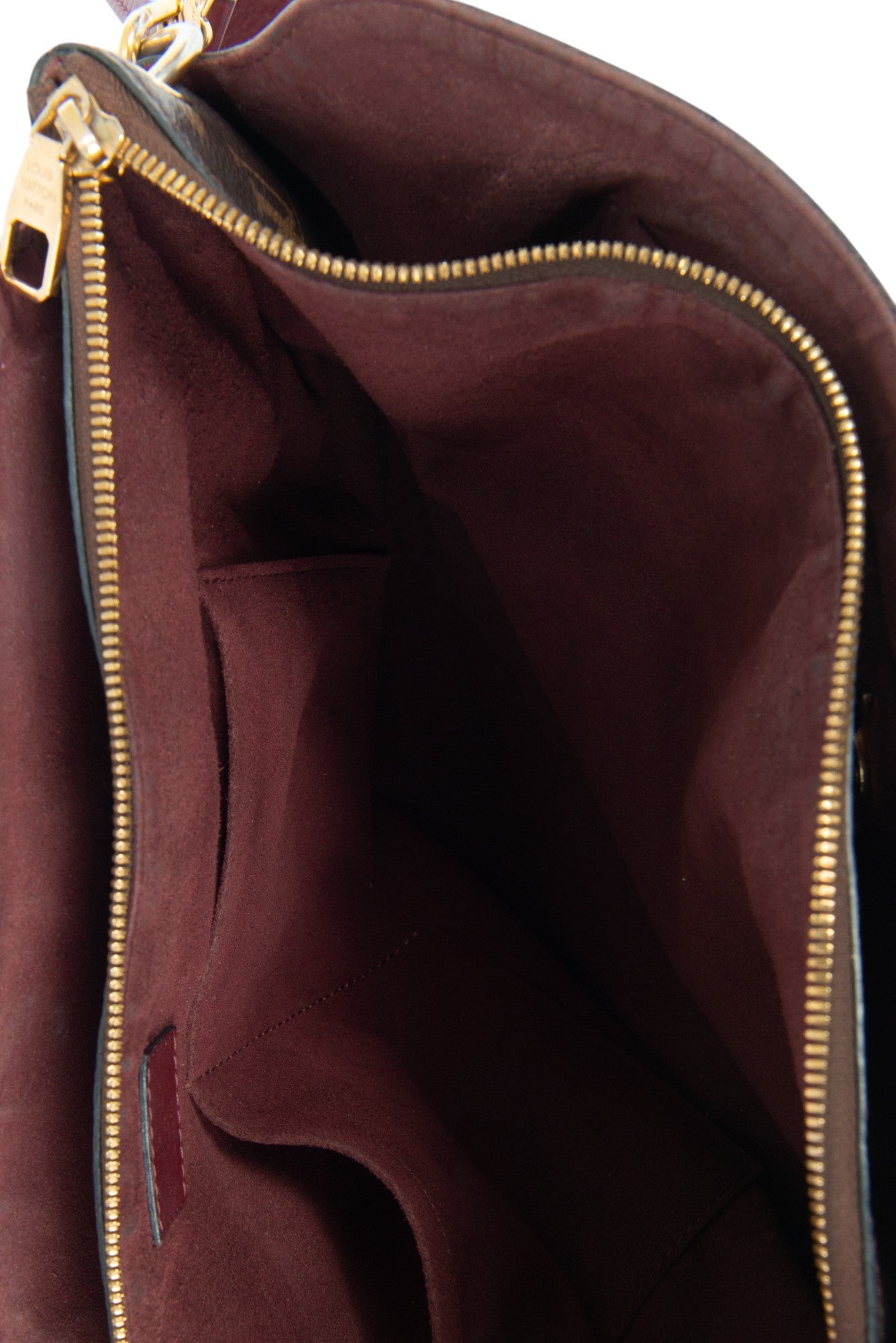 LOUIS VUITTON Brown Leather Monogram Bordeaux Flower Tote Bag