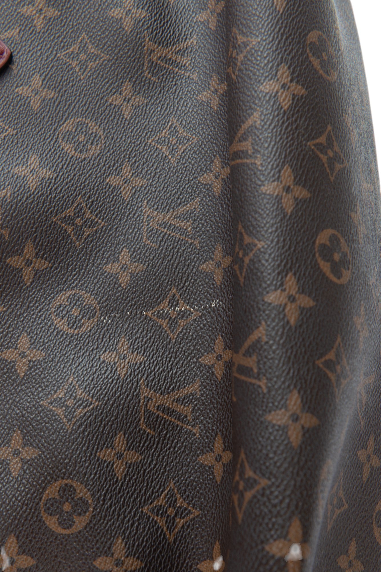 LOUIS VUITTON Brown Leather Monogram Bordeaux Flower Tote Bag