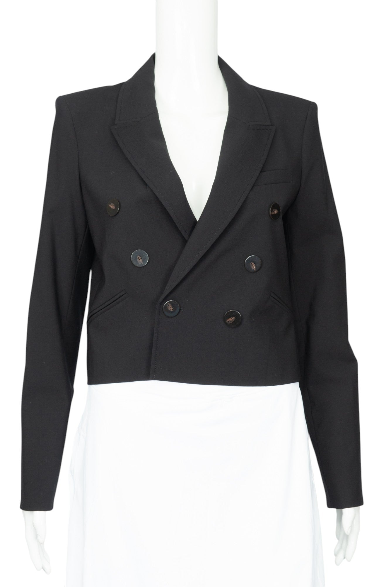 VERONICA BEARD Black Nevis Wool-Blend Jacket Size M