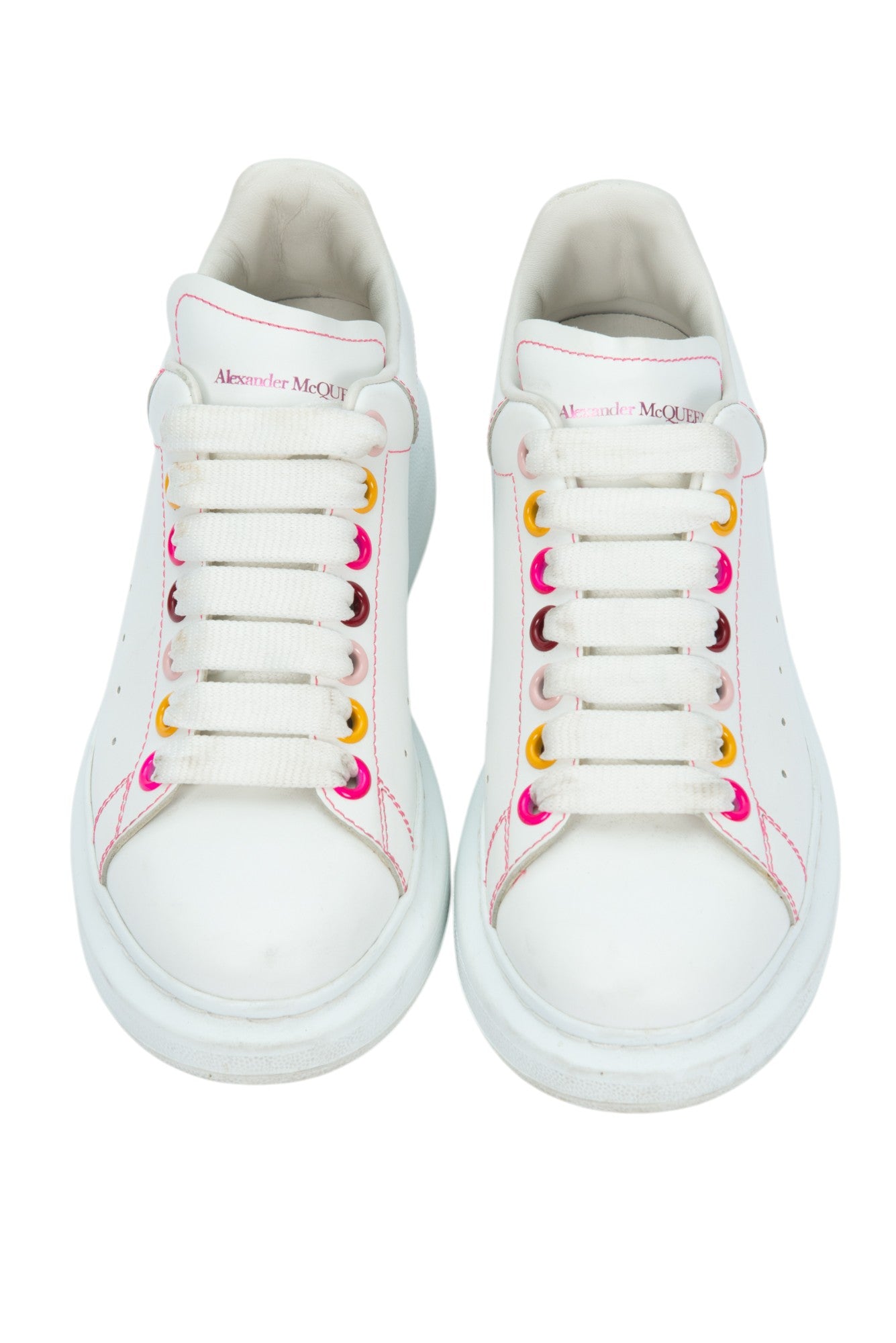 ALEXANDER MCQUEEN White Leather Oversized Sneakers Size 36.5 US 6.5