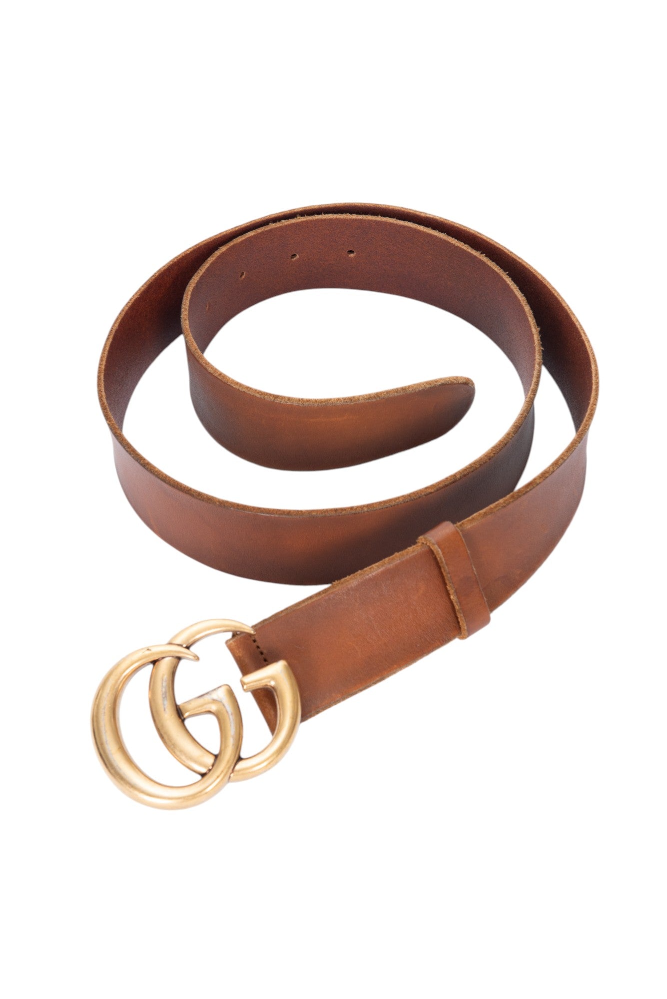 GUCCI Brown Leather GG Marmont Belt L