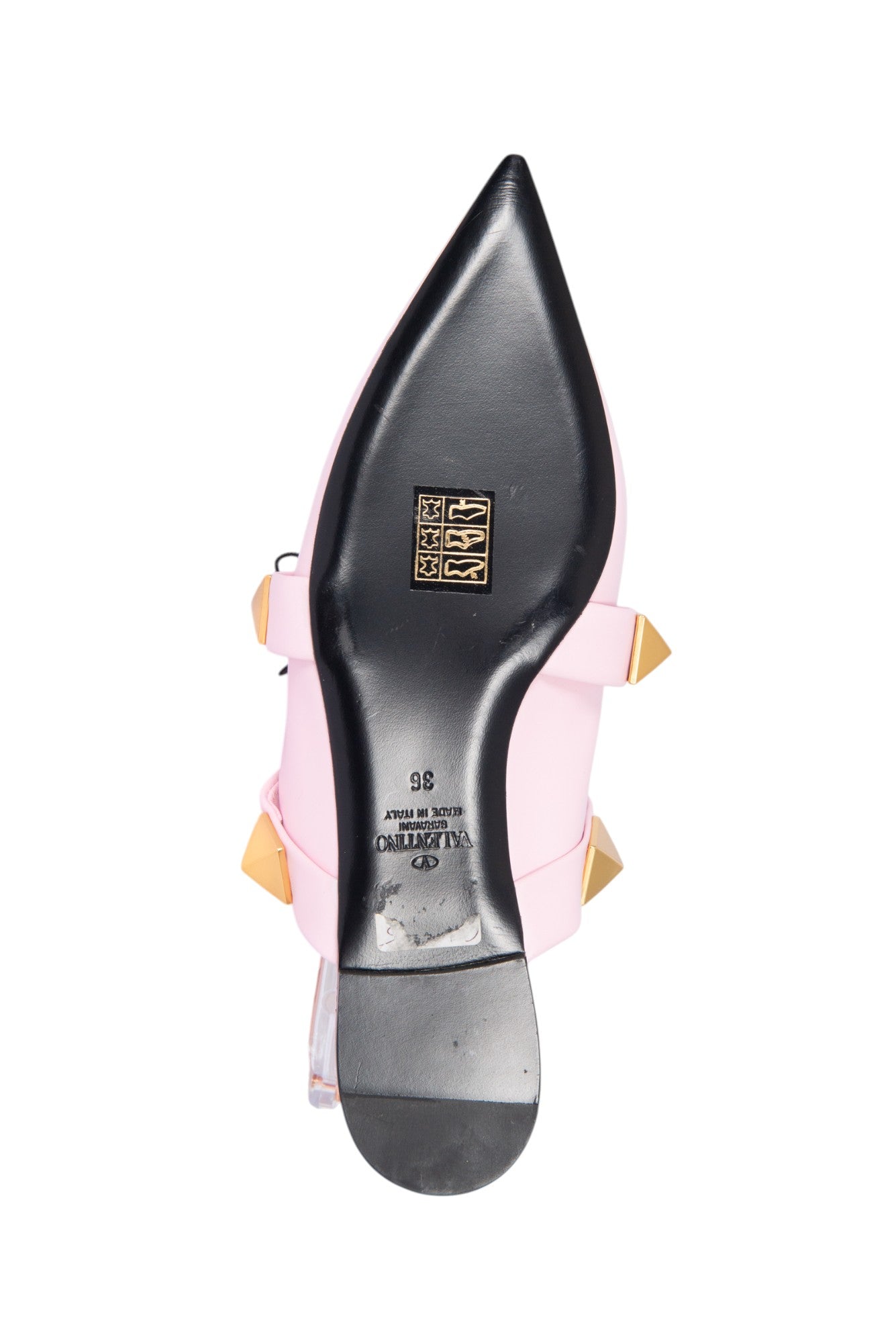 VALENTINO GARAVANI Pink Leather Roman Stud Mules Size 36 US 6