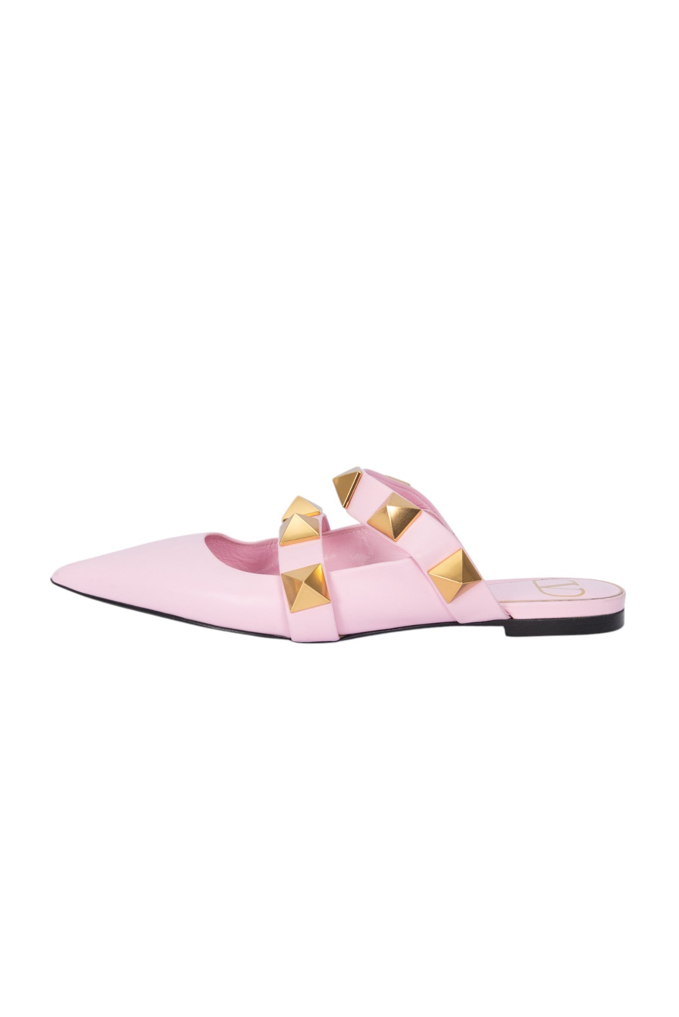 VALENTINO GARAVANI Pink Leather Roman Stud Mules Size 36 US 6