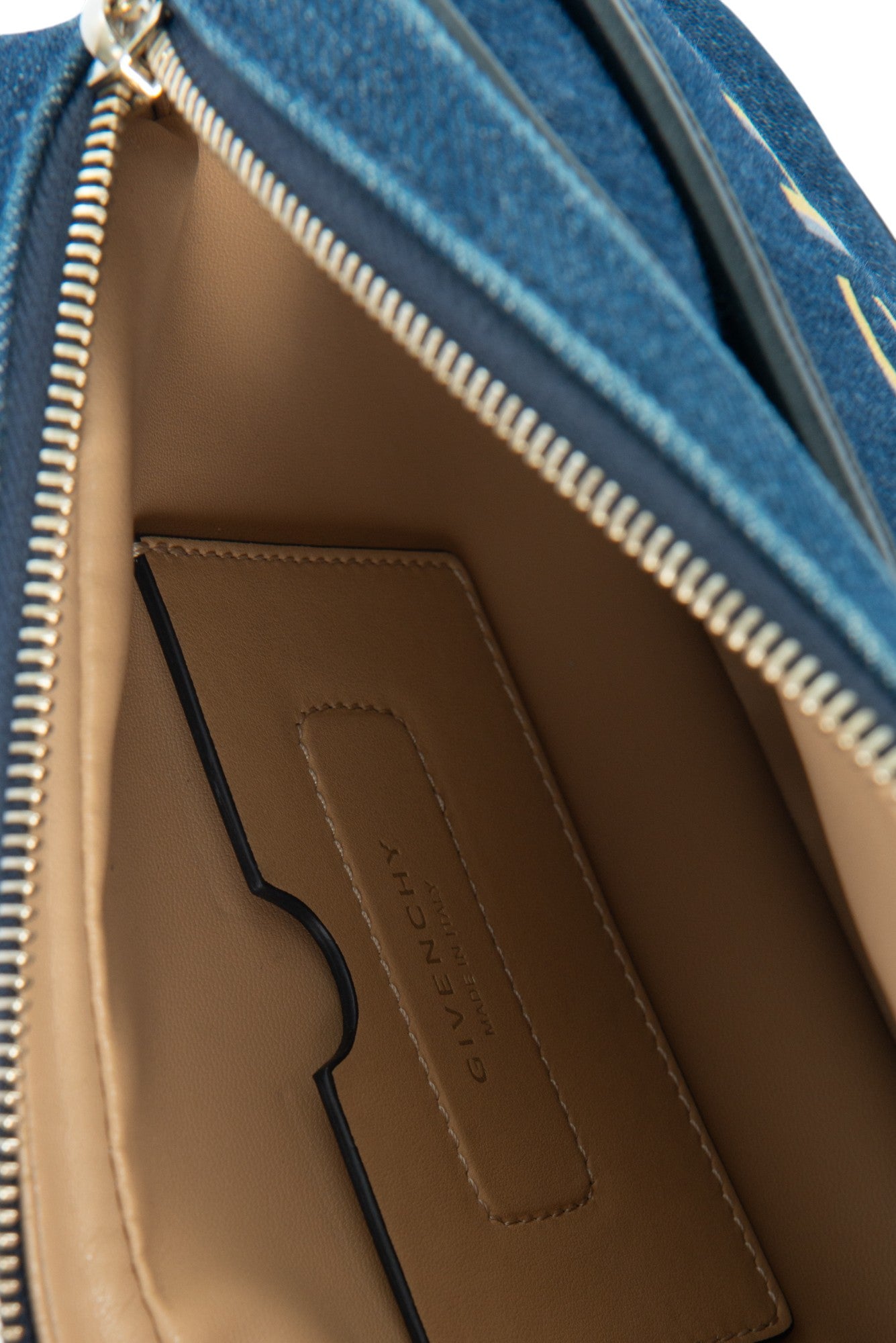 GIVENCHY Blue Denim Logo Bond Camera Bag