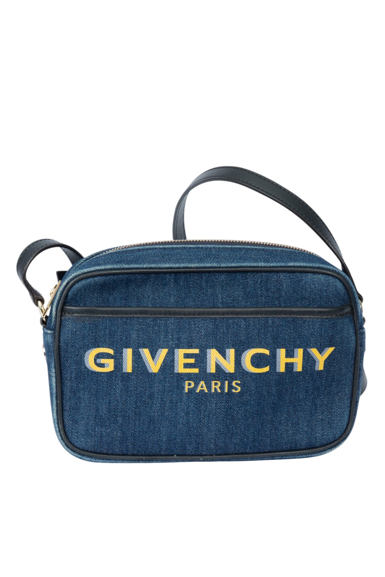 GIVENCHY Blue Denim Logo Bond Camera Bag