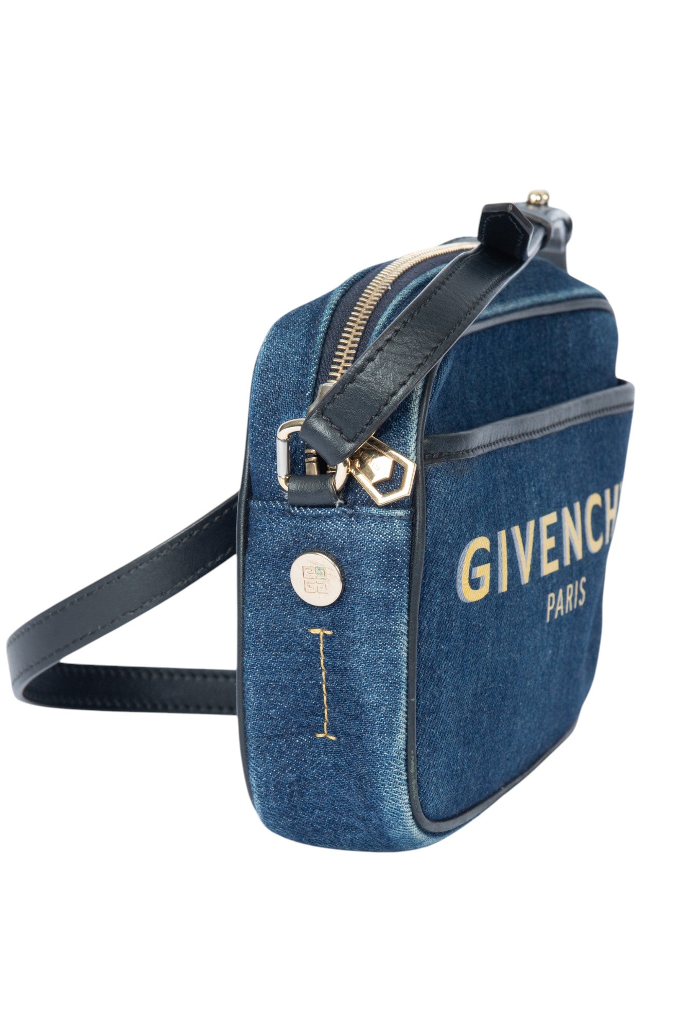 GIVENCHY Blue Denim Logo Bond Camera Bag