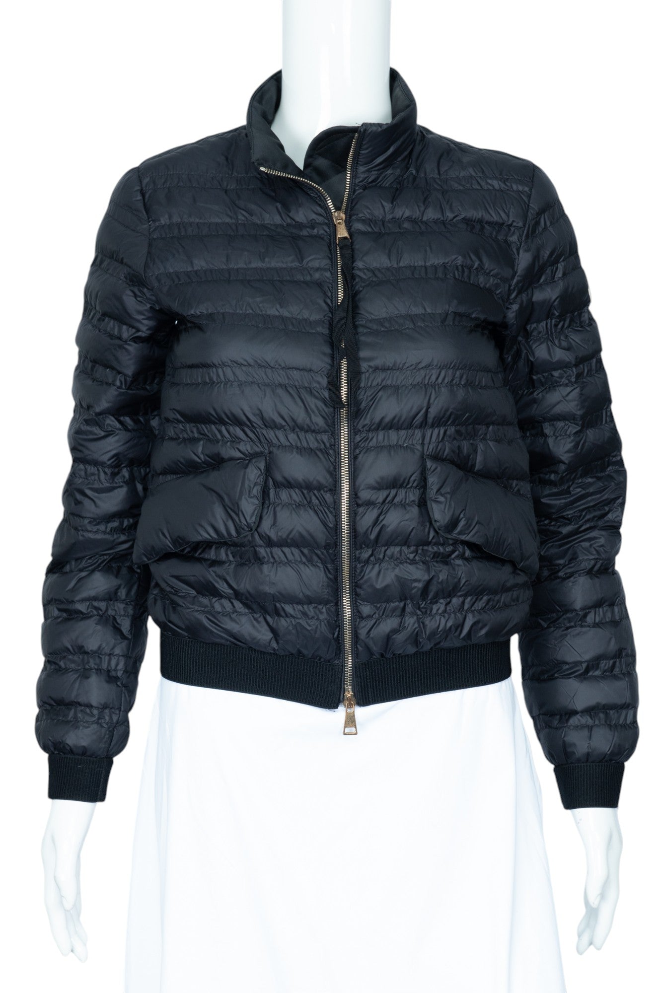 MONCLER Black Padded Bomber Jacket Size XS