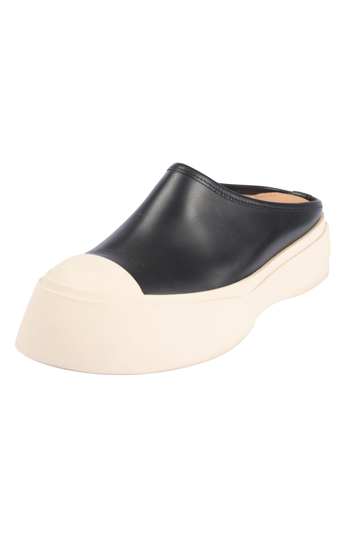 MARNI Black Leather Platform Mules Size 37 US 7