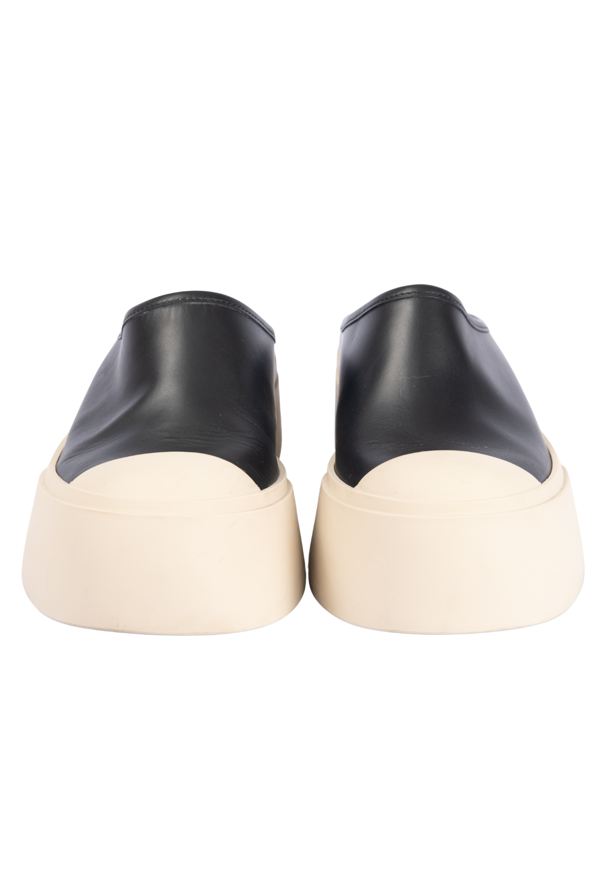 MARNI Black Leather Platform Mules Size 37 US 7