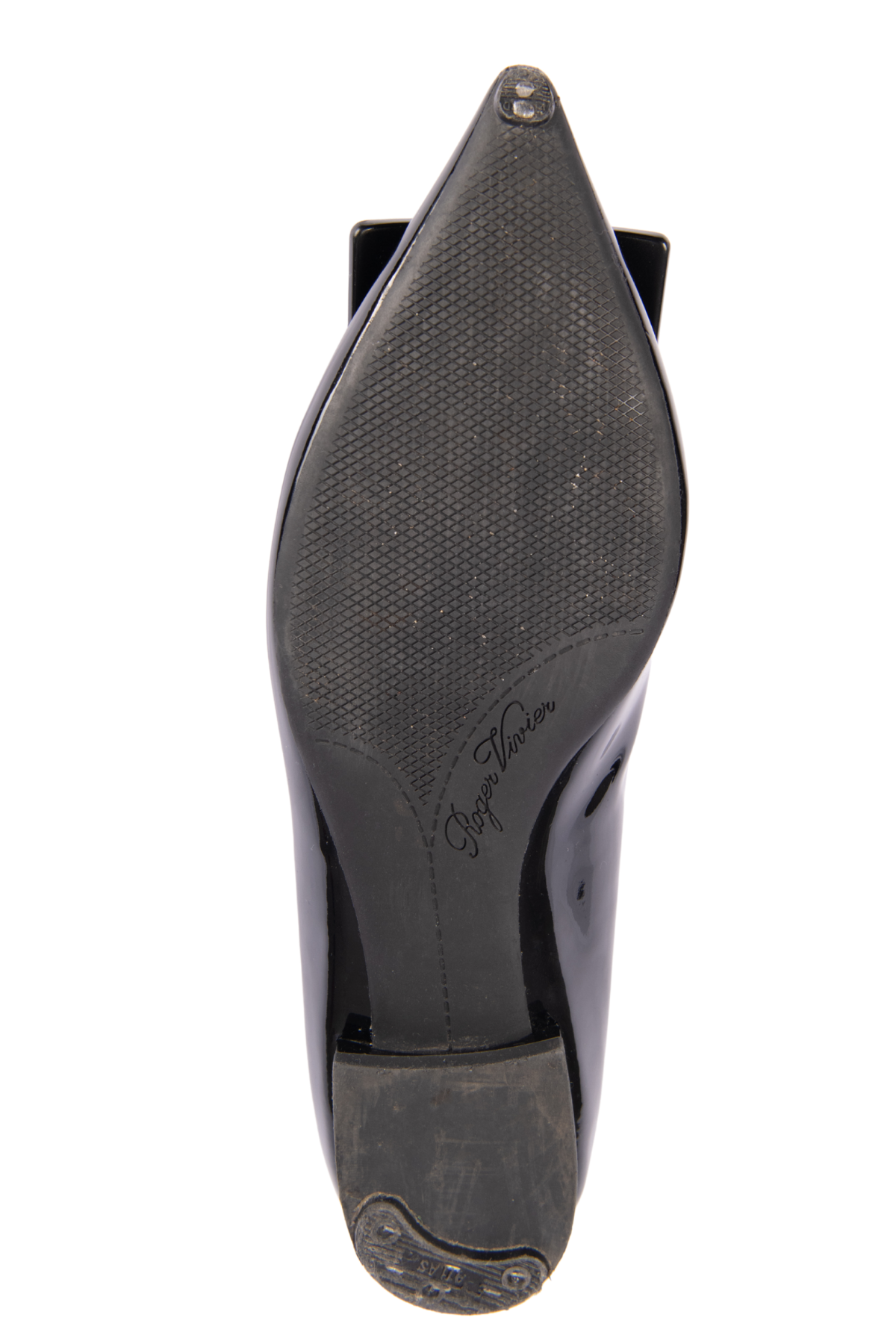 ROGER VIVIER Black Patent Leather Ballet Flats Size 38 US 8
