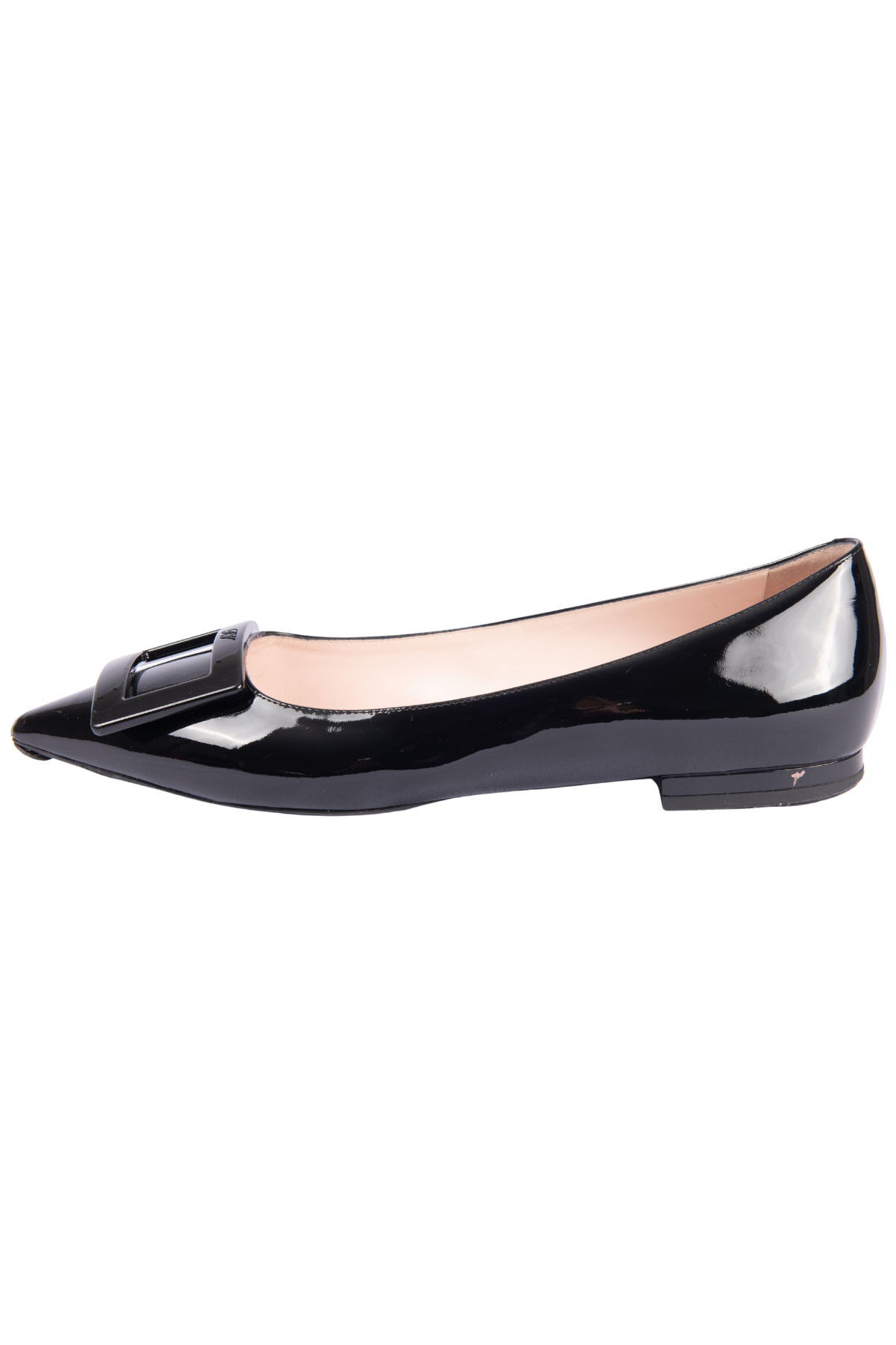 ROGER VIVIER Black Patent Leather Ballet Flats Size 38 US 8