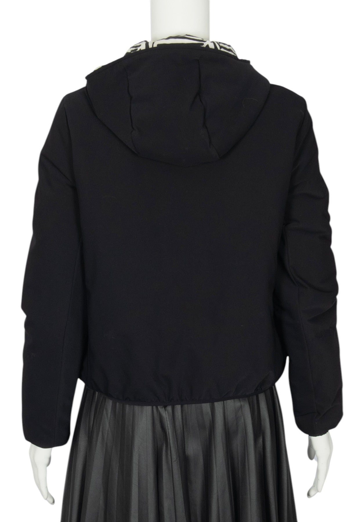CHANEL Black White Down Coco Reversible Jacket Size 36 US 4