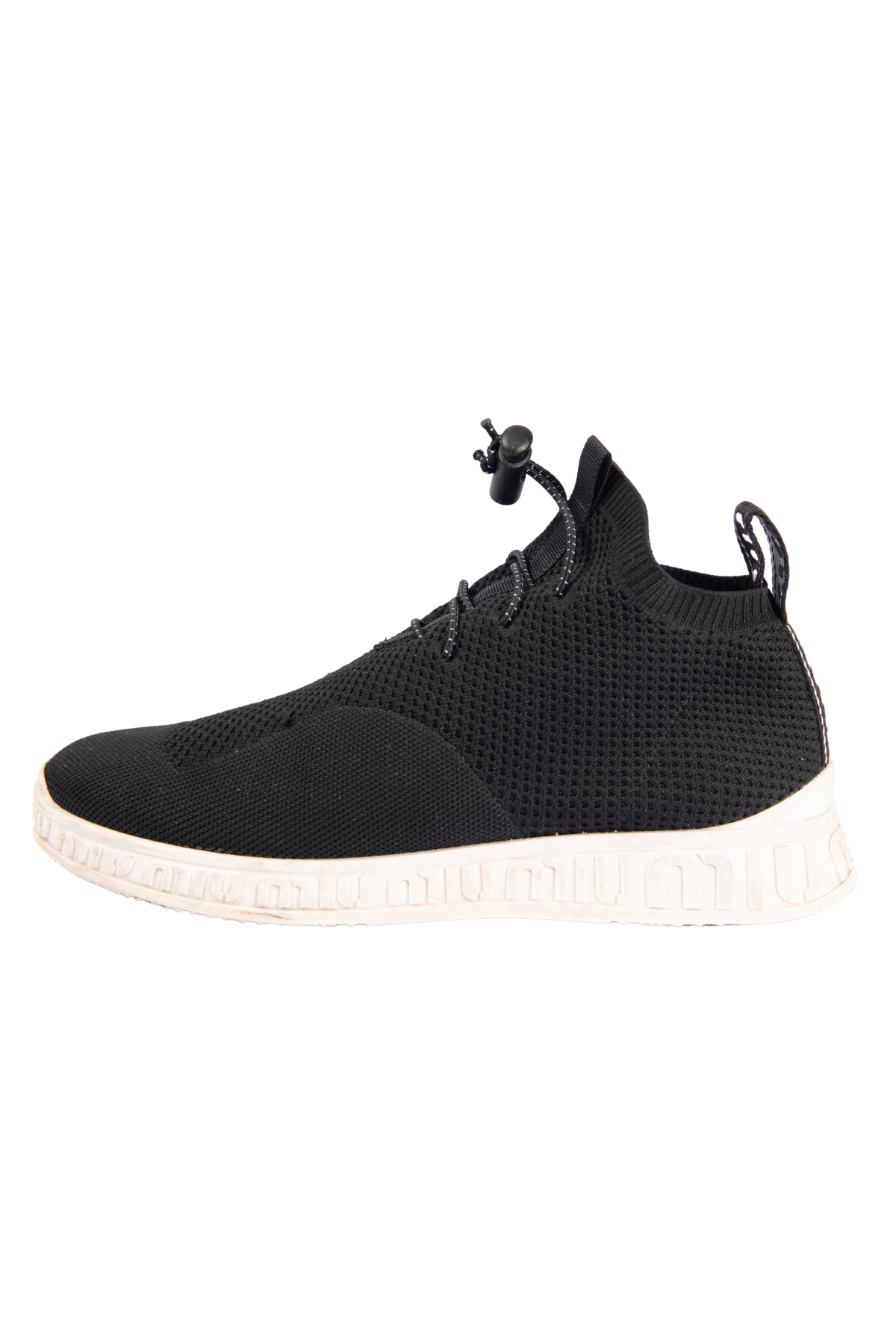 MIU MIU Black Knit Mesh Sock Sneakers Size 37
