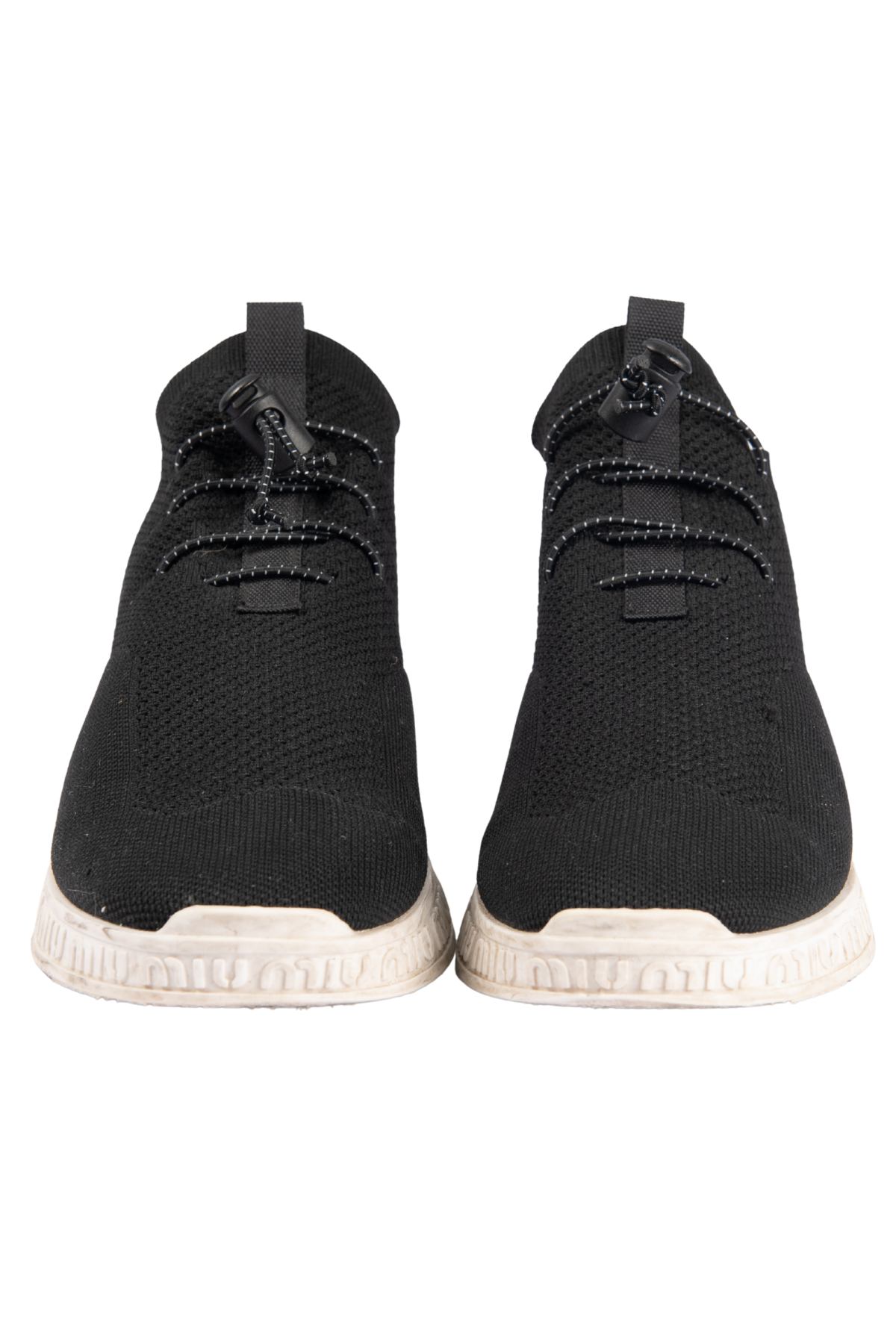 MIU MIU Black Knit Mesh Sock Sneakers Size 37