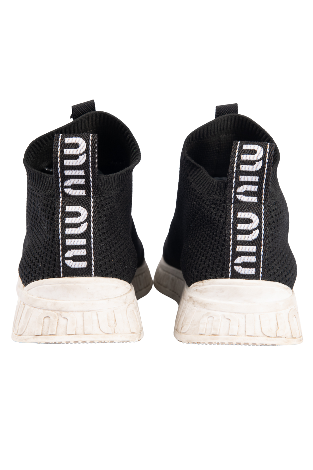 MIU MIU Black Knit Mesh Sock Sneakers Size 37