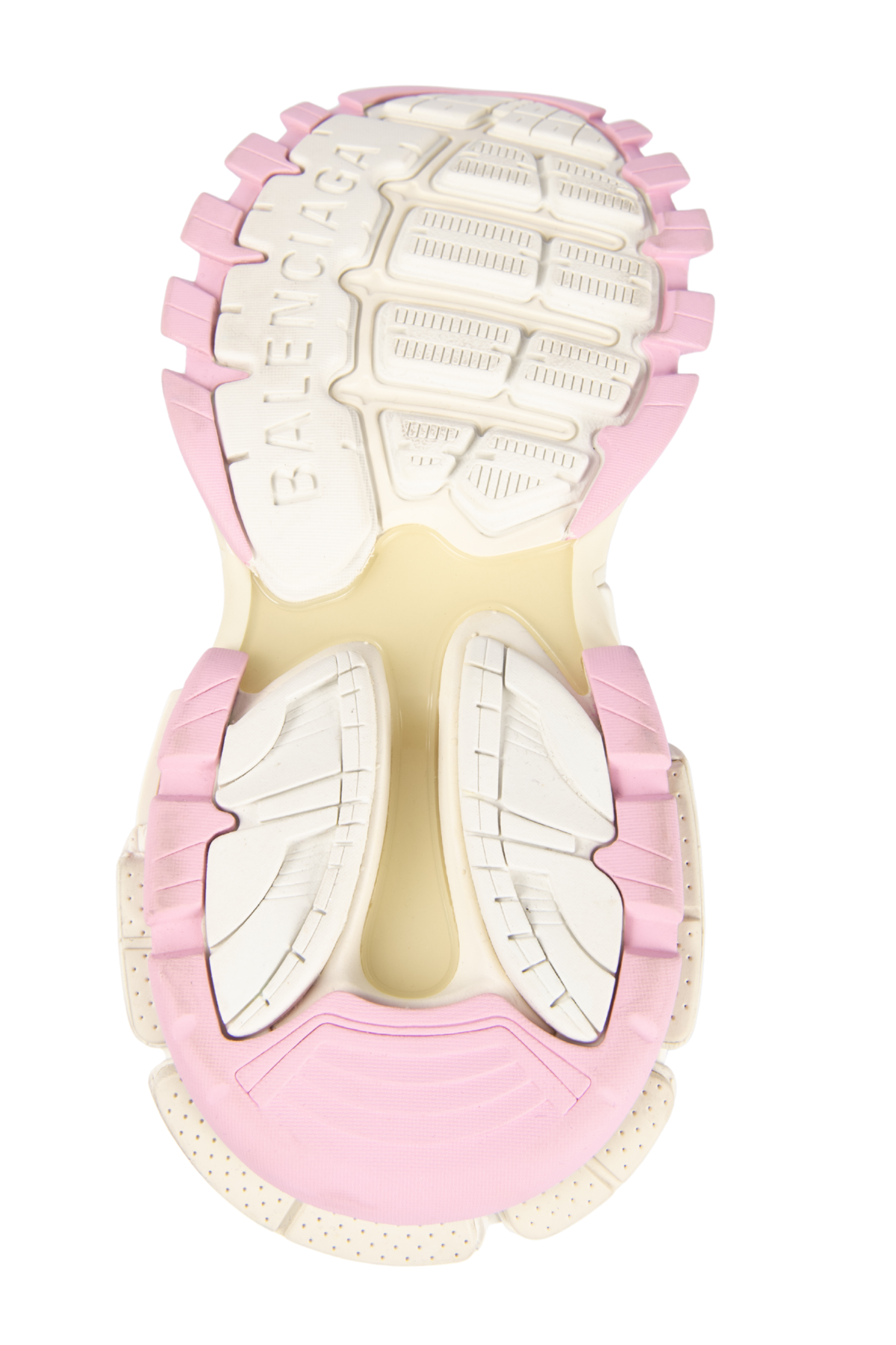 BALENCIAGA White/Pink Mesh 2.0 Track Sneakers Size 38 US 8