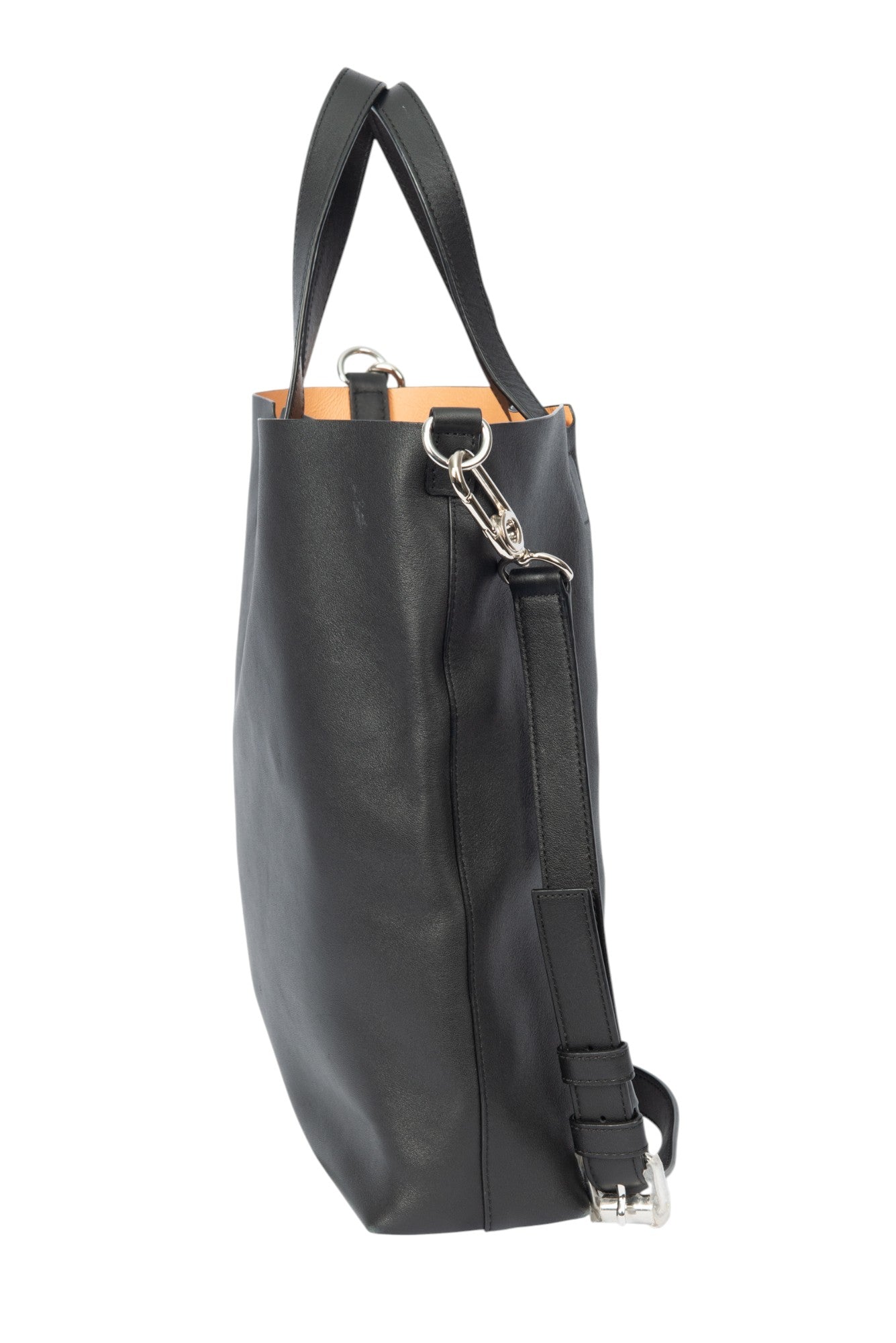 KENZO Black Leather Medium Tote Bag