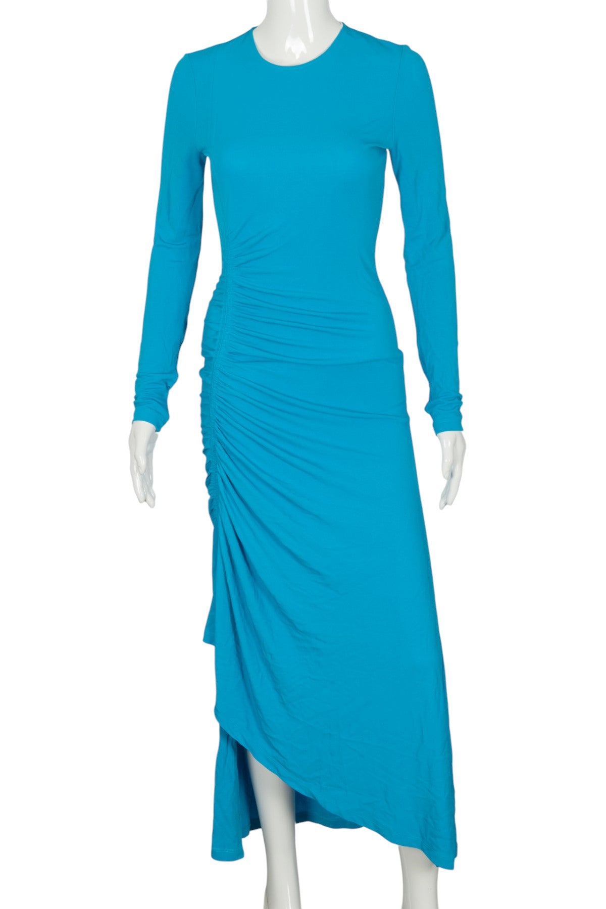 GIVENCHY Blue Draped Asymmetric Maxi Dress Size 36 US 4
