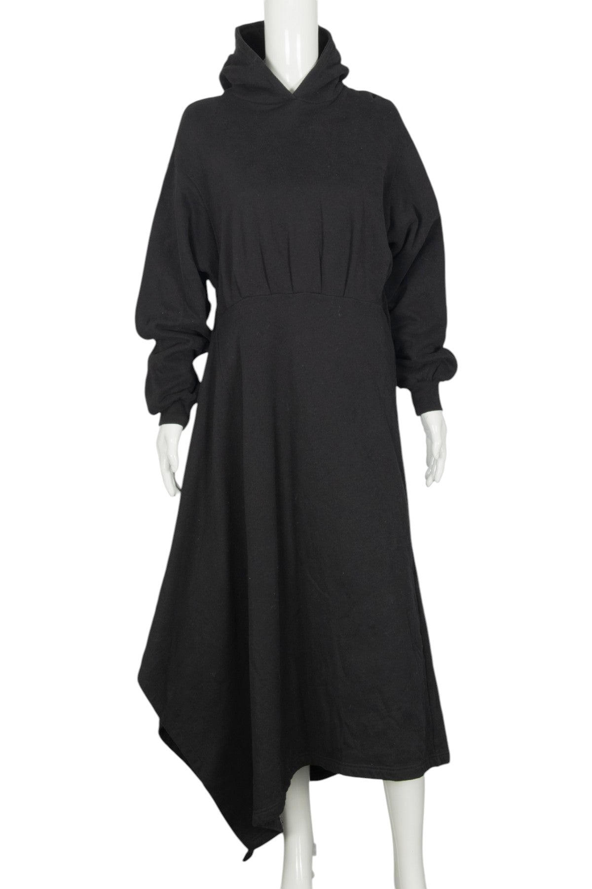 BALENCIAGA Black Cotton Hooded Asymmetrical Dress Size 34 US 2