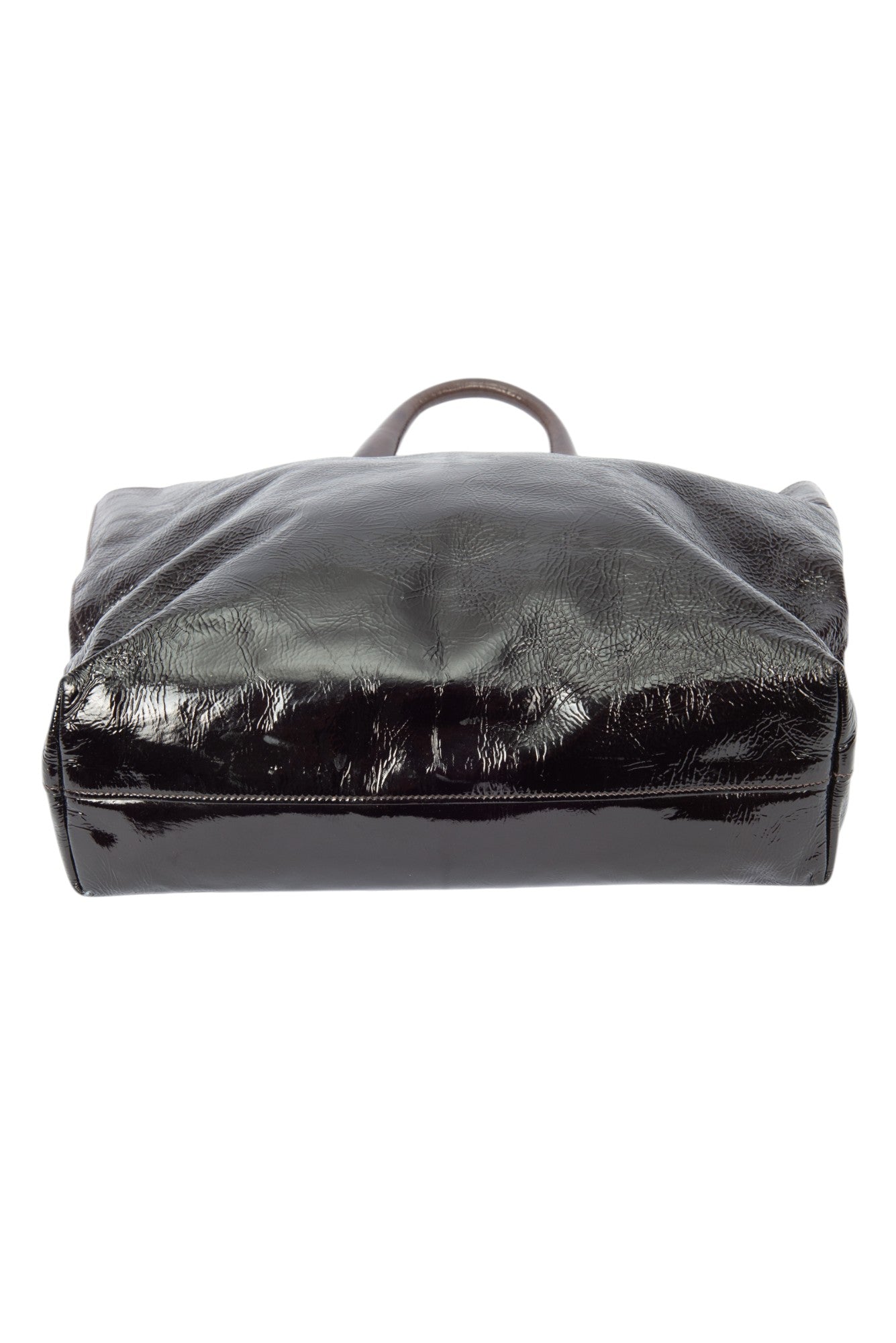 PRADA Purple Patent Leather Logo Tote Bag