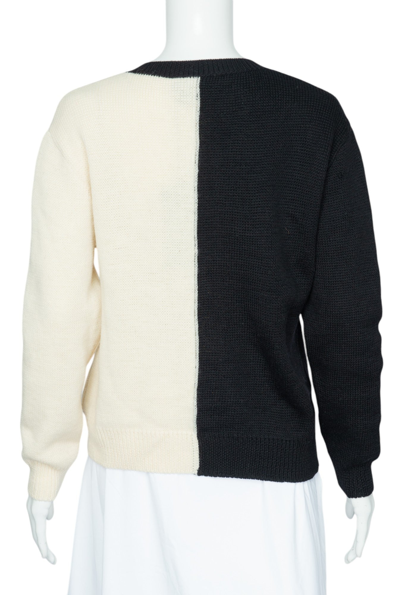 GUCCI Black White Wool Knit Split Cardigan Sweater Size Small