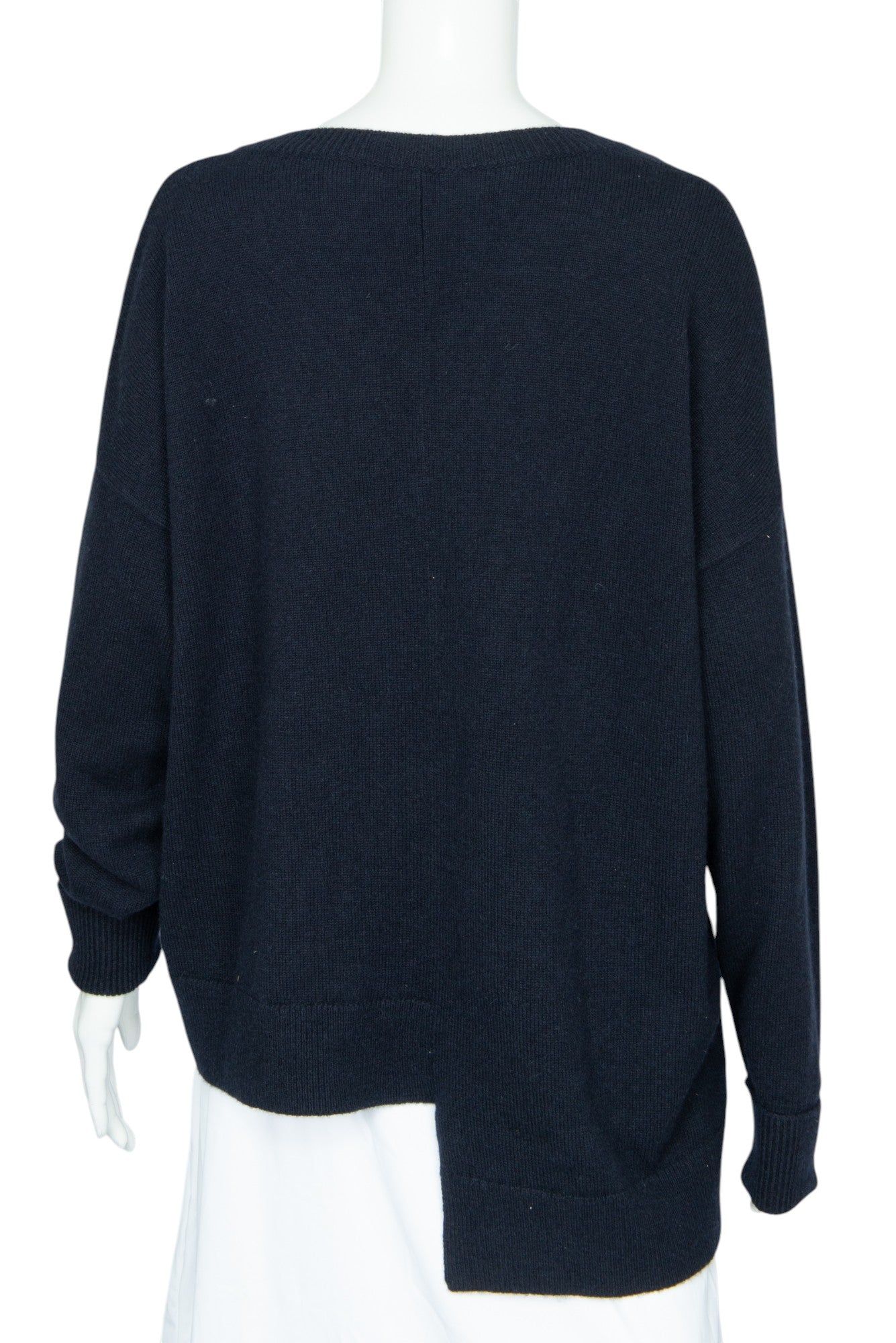 LOEWE Navy Blue Knit Asymmetric Sweater Size XS