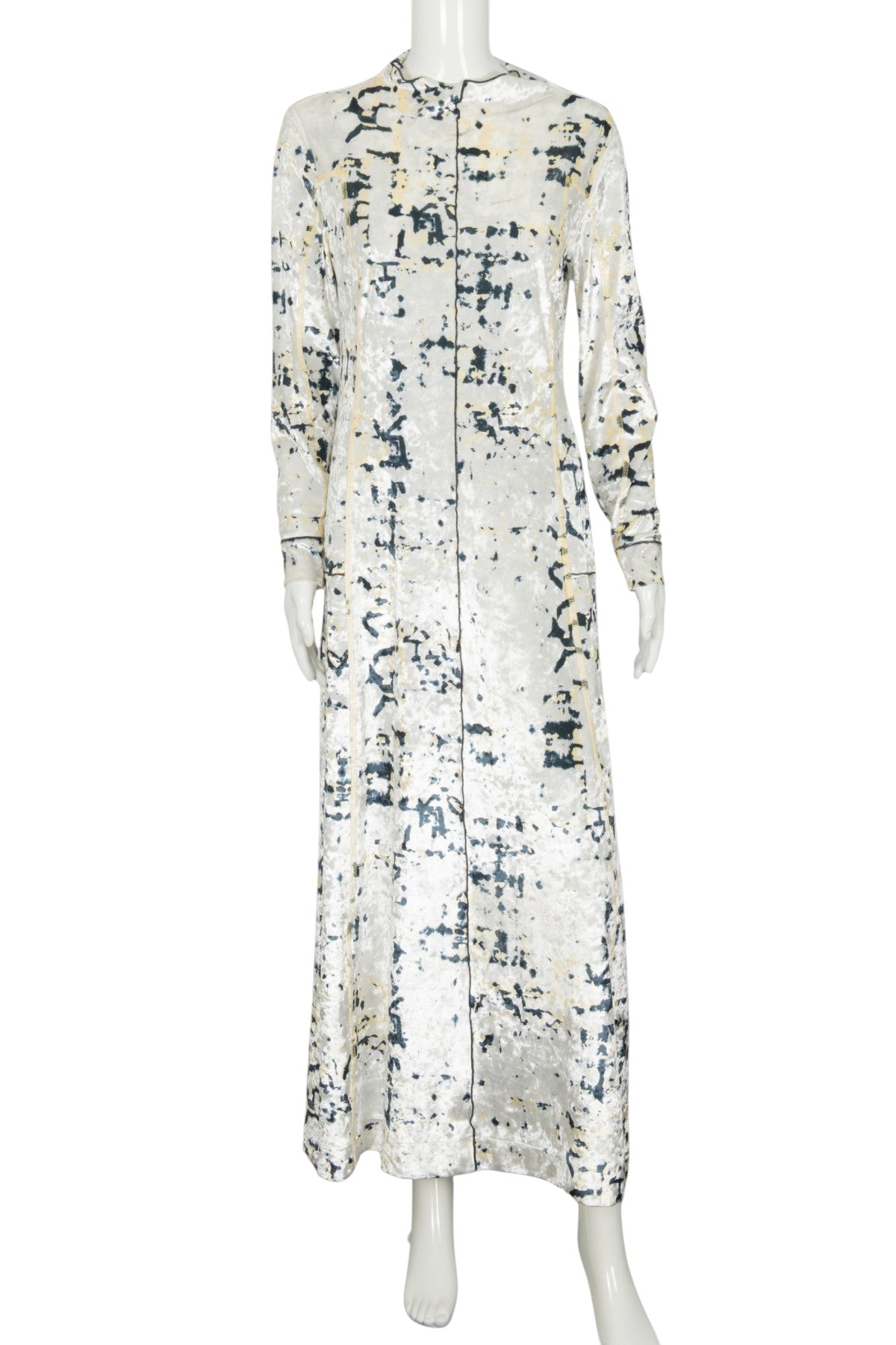 3.1 PHILLIP LIM White Velvet Kaleidoscope Crushed Maxi Dress Size L