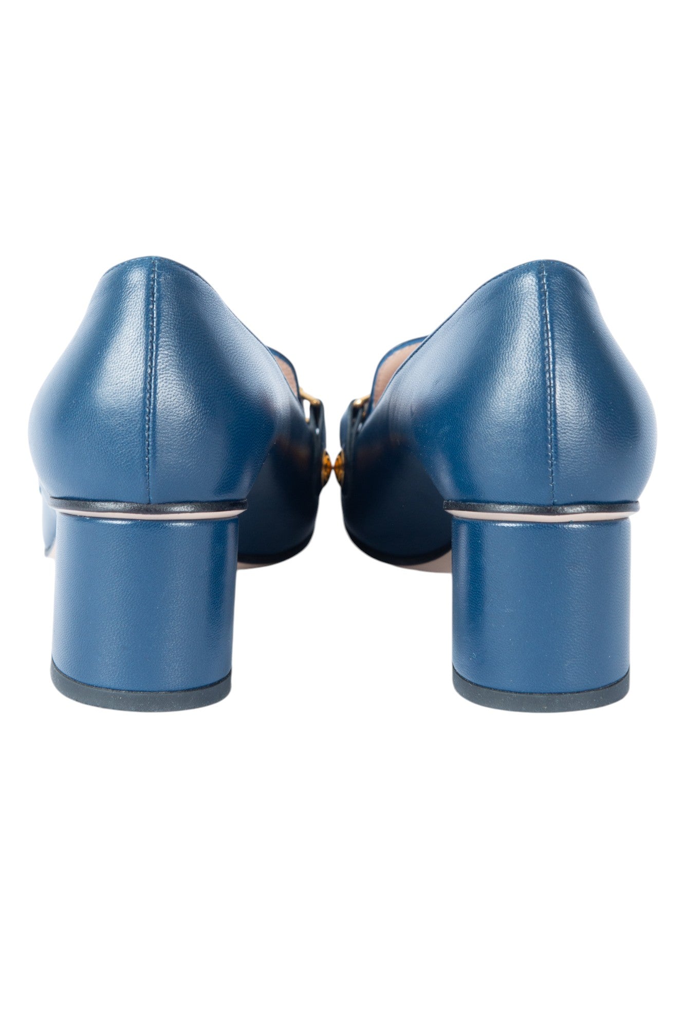 GUCCI Blue Leather Sylvie Malaga Kid Pumps Size 36.5 US 6.5