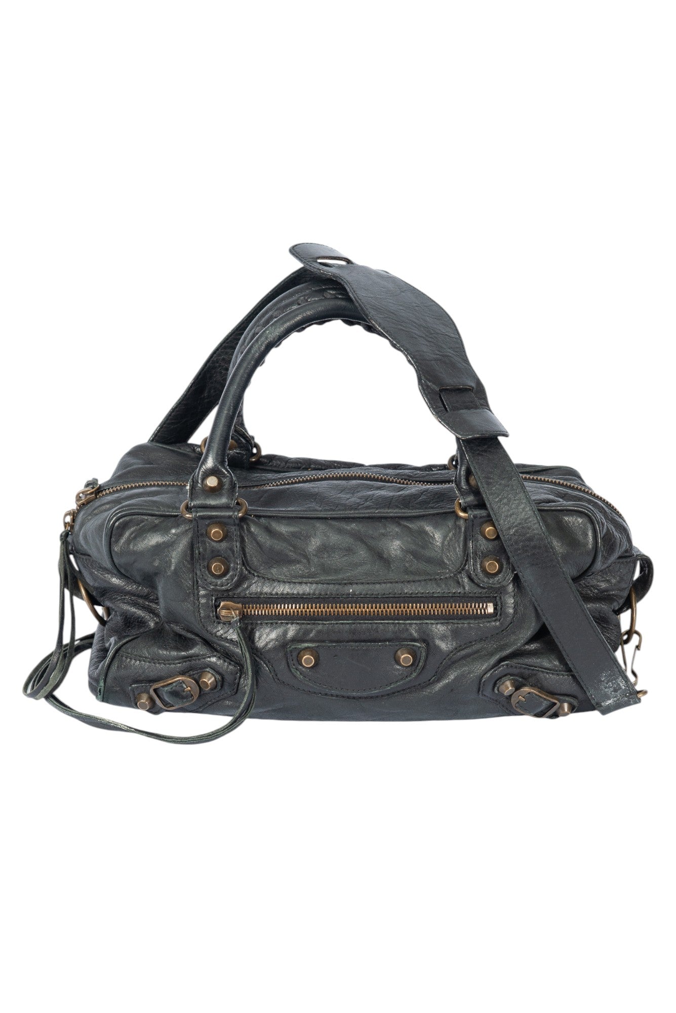BALENCIAGA Black Leather Twiggy Shoulder Bag