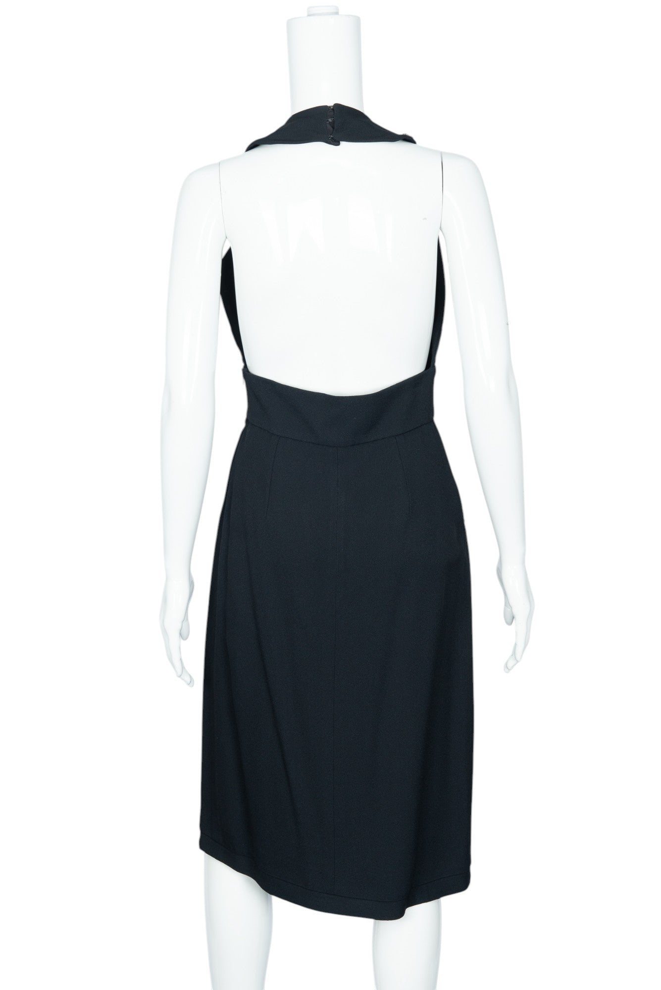 MIU MIU Black Rhinestone Embellished Midi Dress Size 40 US 4