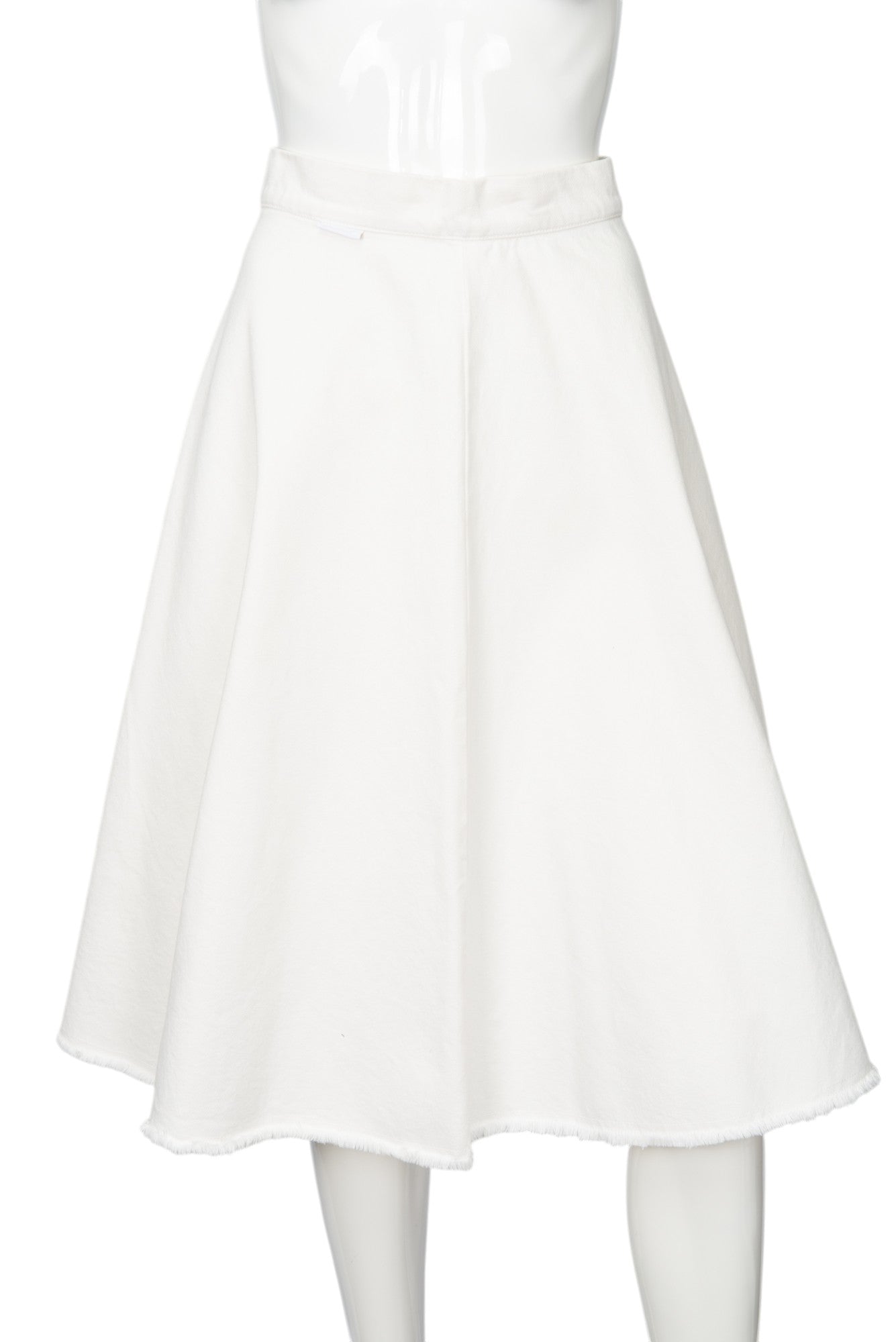 MONCLER White Cotton A-Line Midi Skirt Size M
