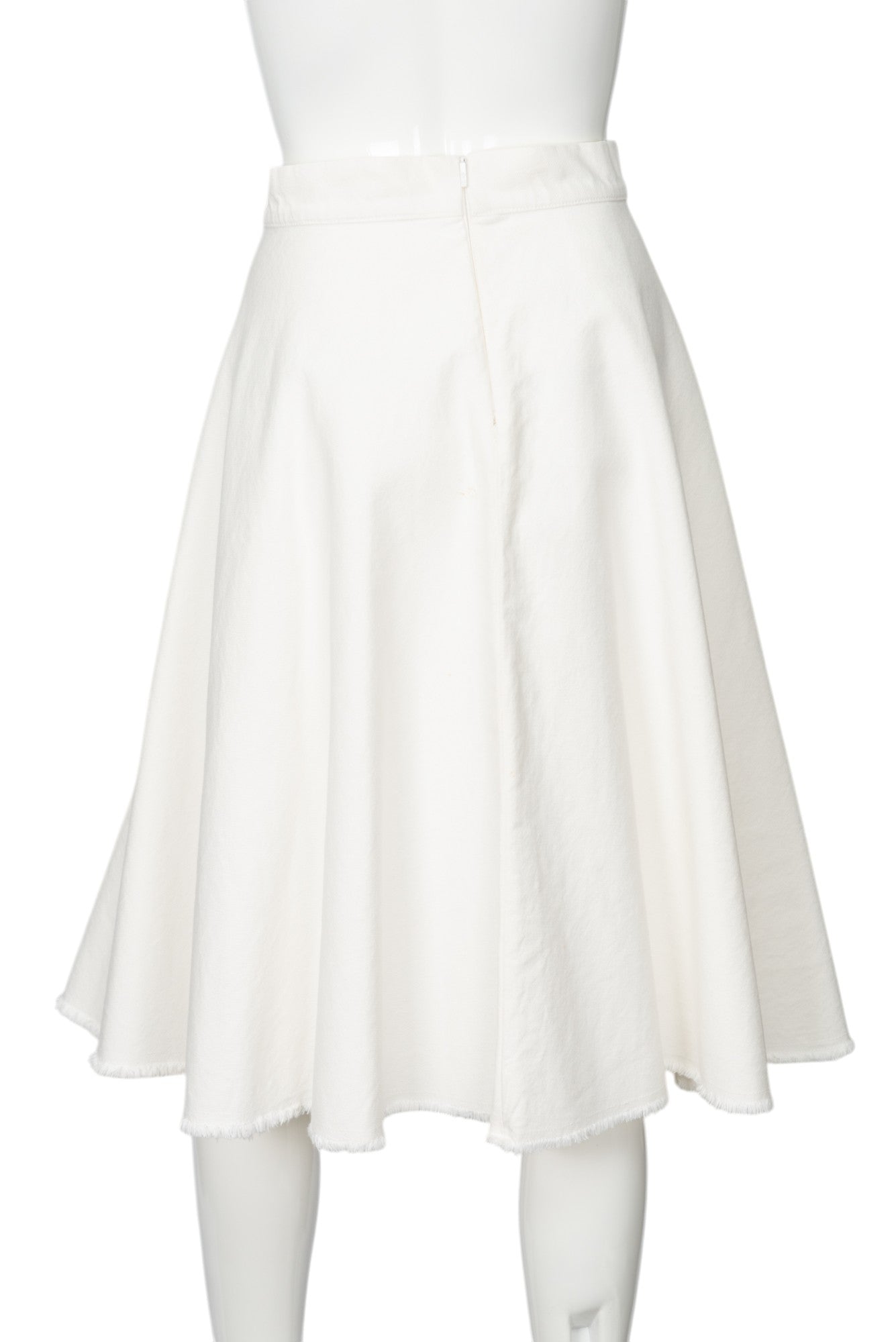 MONCLER White Cotton A-Line Midi Skirt Size M