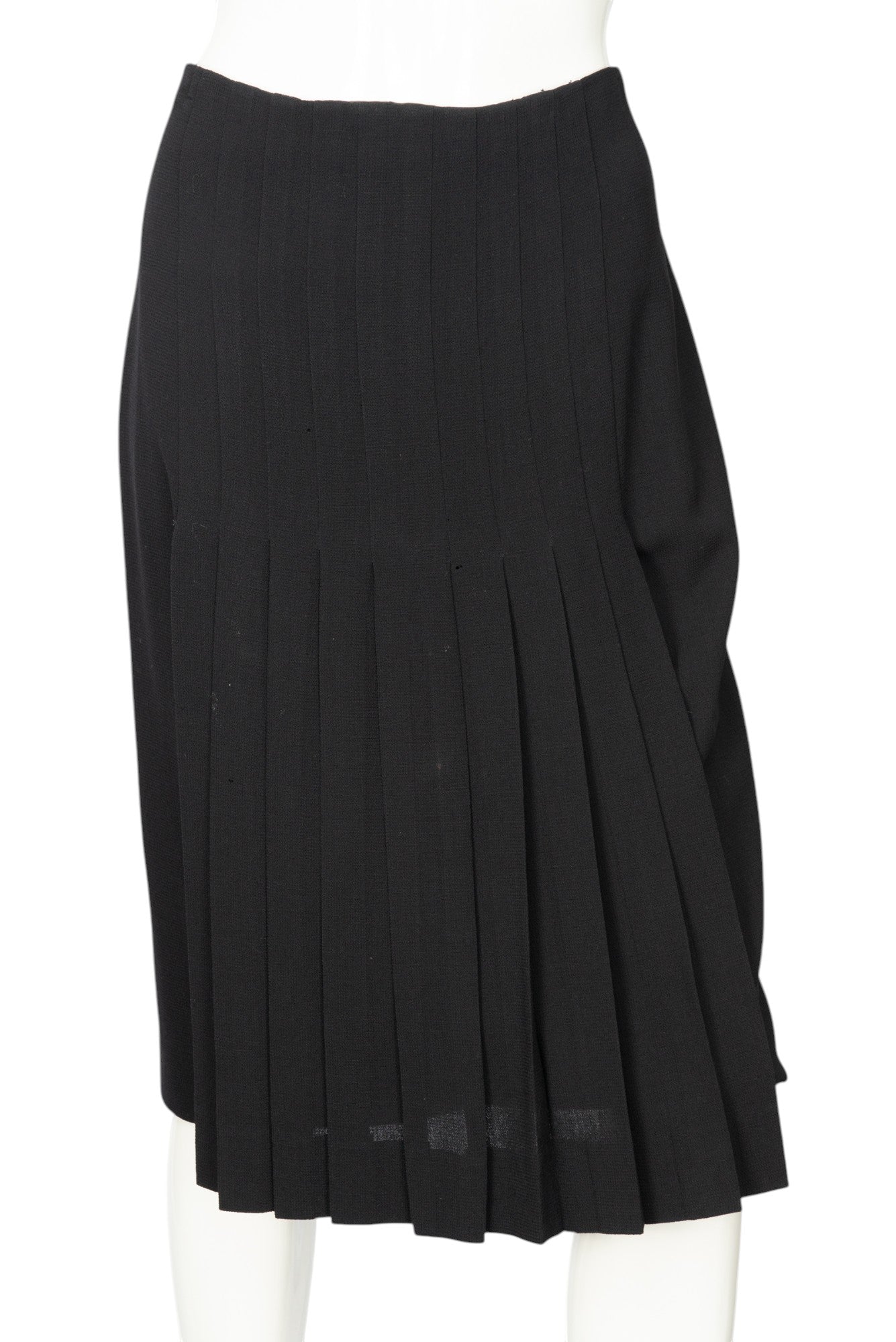 CHANEL BOUTIQUE Black Chiffon Pleated Skirt Size 38 US 6