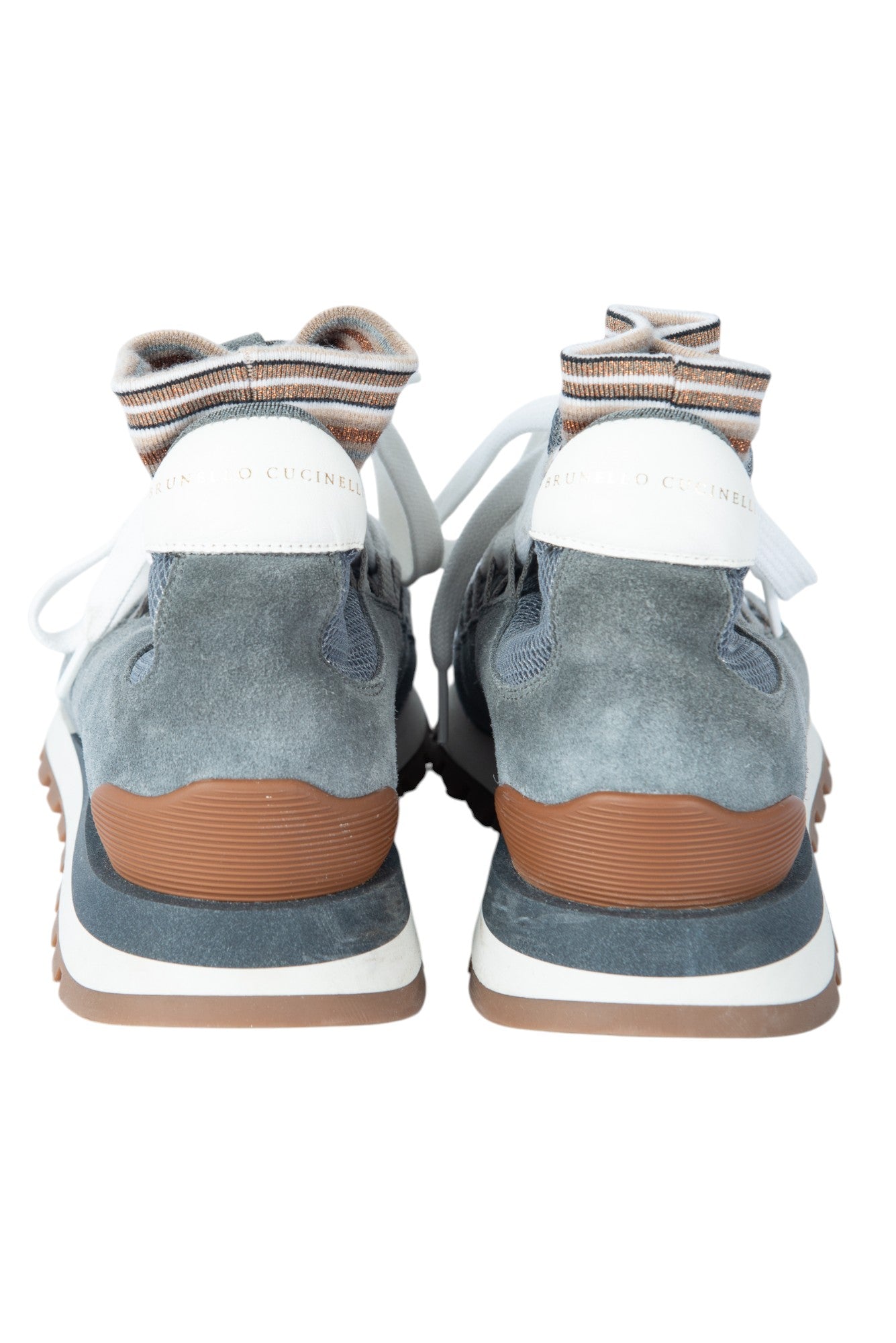 BRUNELLO CUCINELLI Grey Suede Sneakers Size 38 US 8