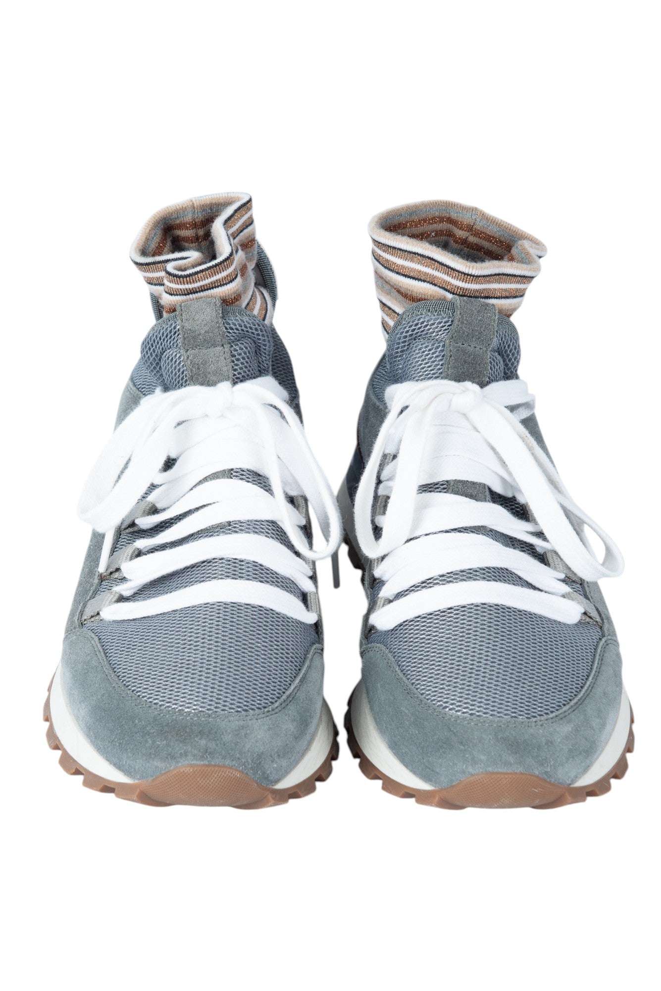 BRUNELLO CUCINELLI Grey Suede Sneakers Size 38 US 8