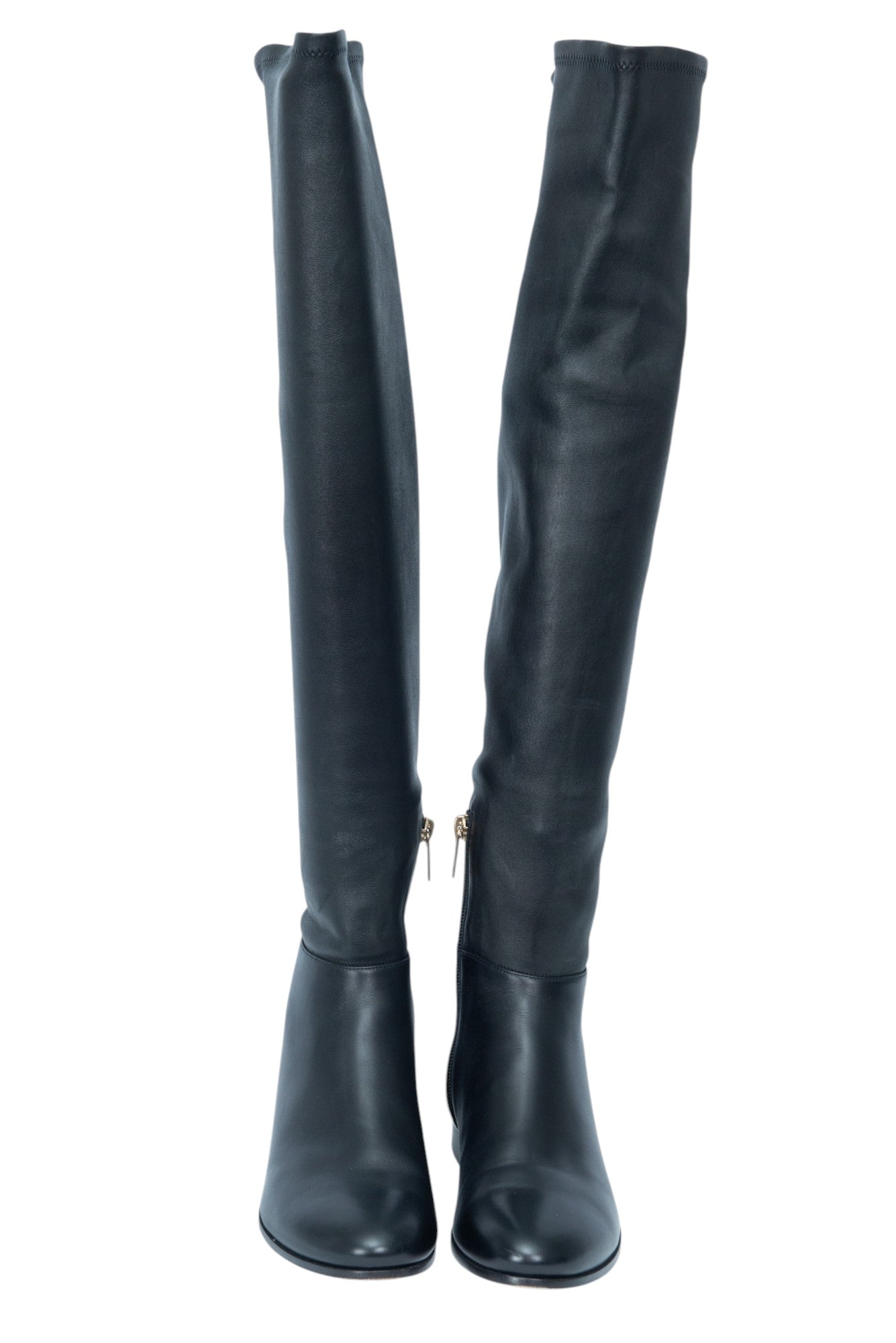 JIMMY CHOO Black Leather Over-The-Knee Boots Size 36.5 US 6.5