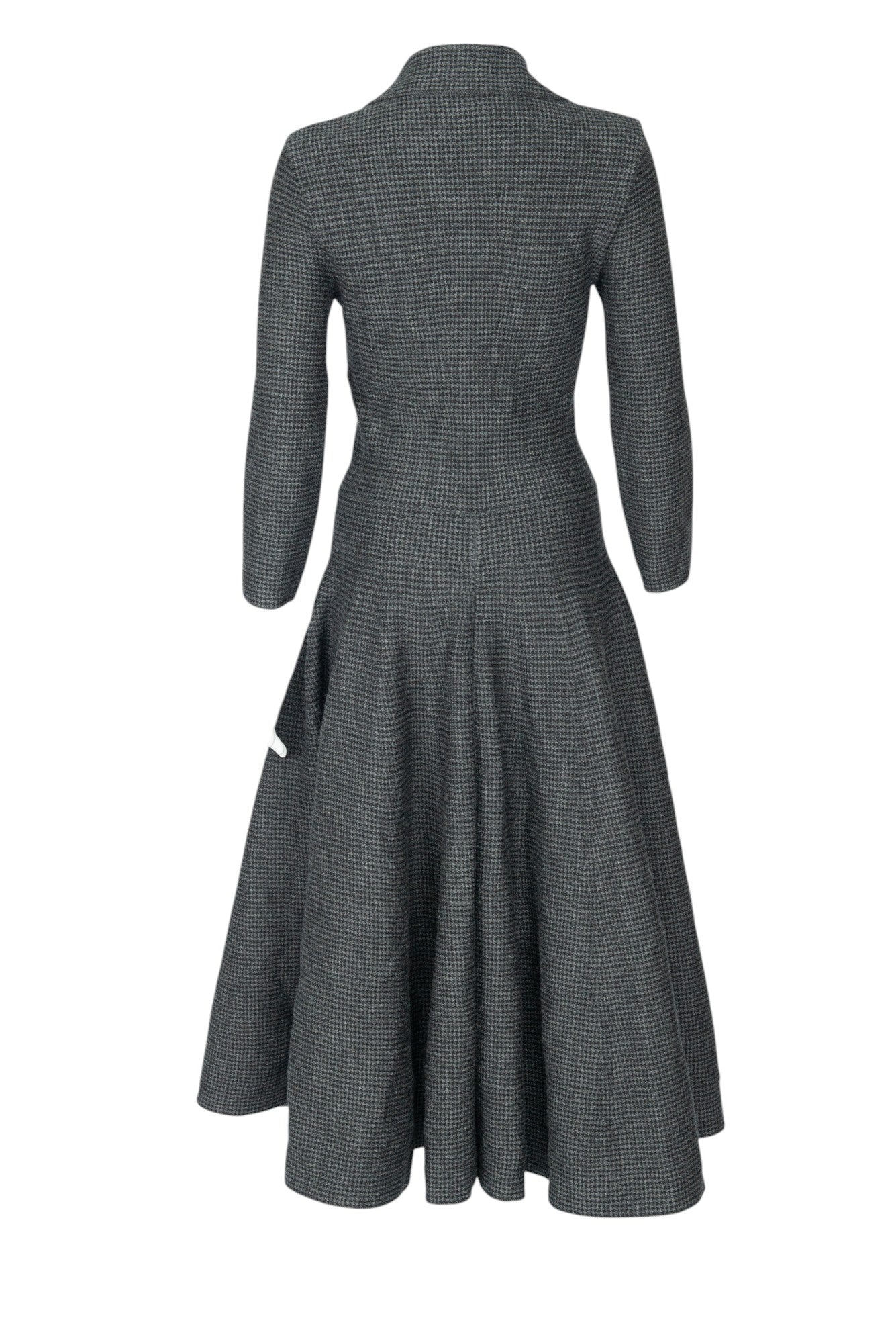 CHRISTIAN DIOR Gray Wool Midi Dress Size M
